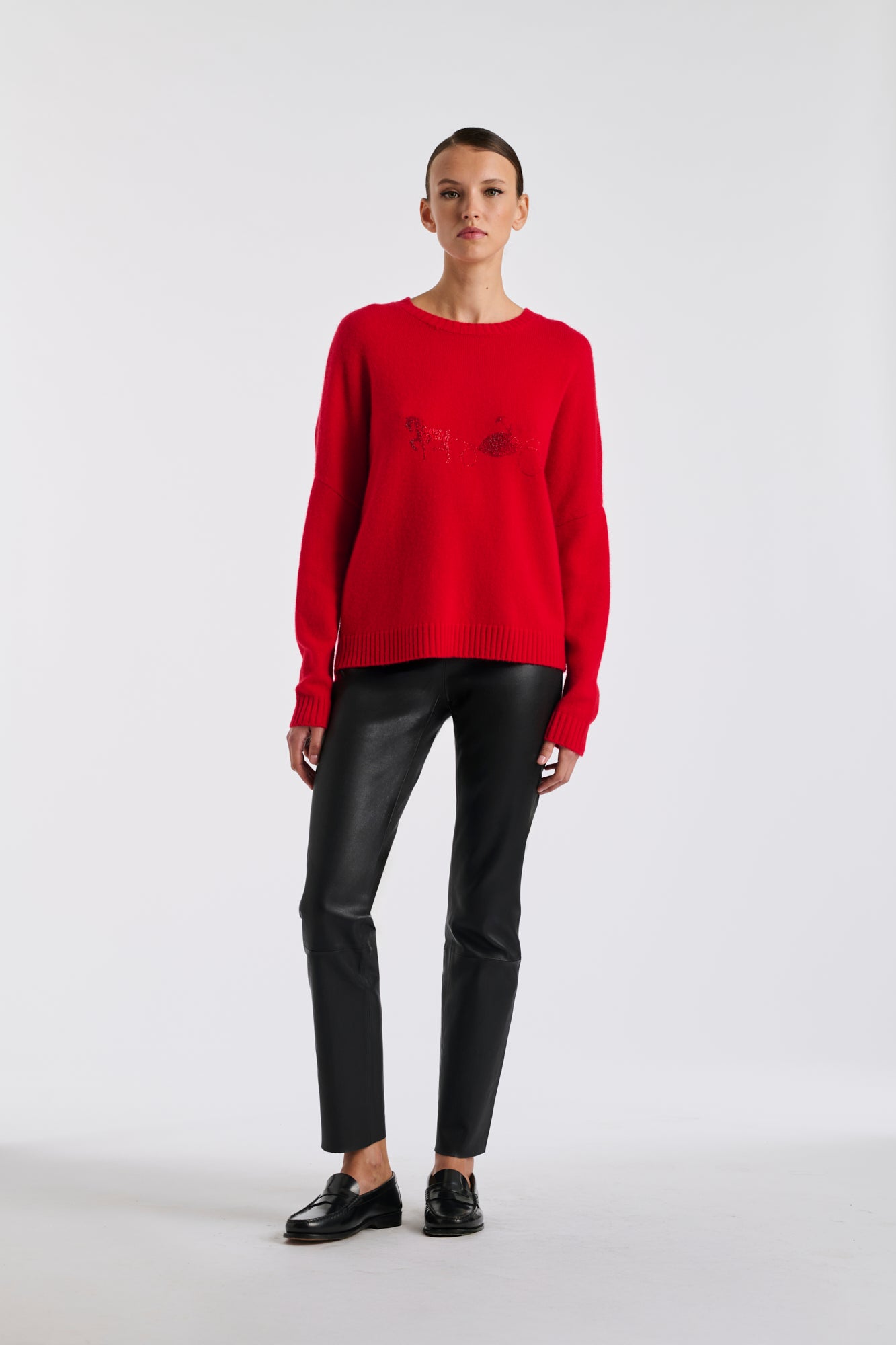 Pull en cachemire à logo strass