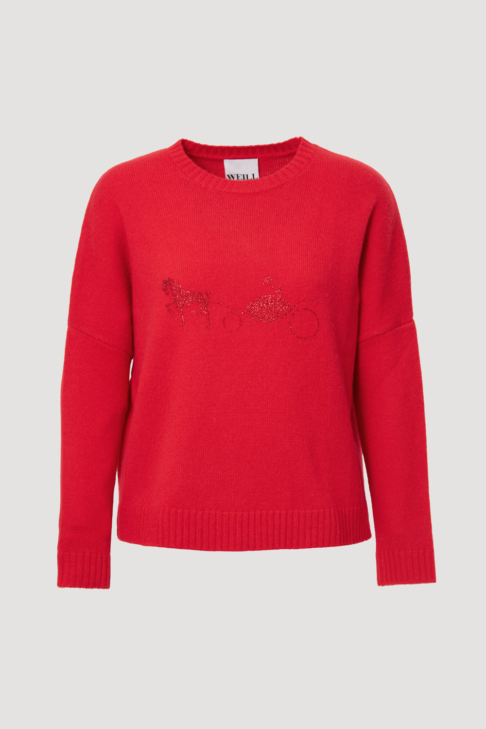 Pull en cachemire à logo strass