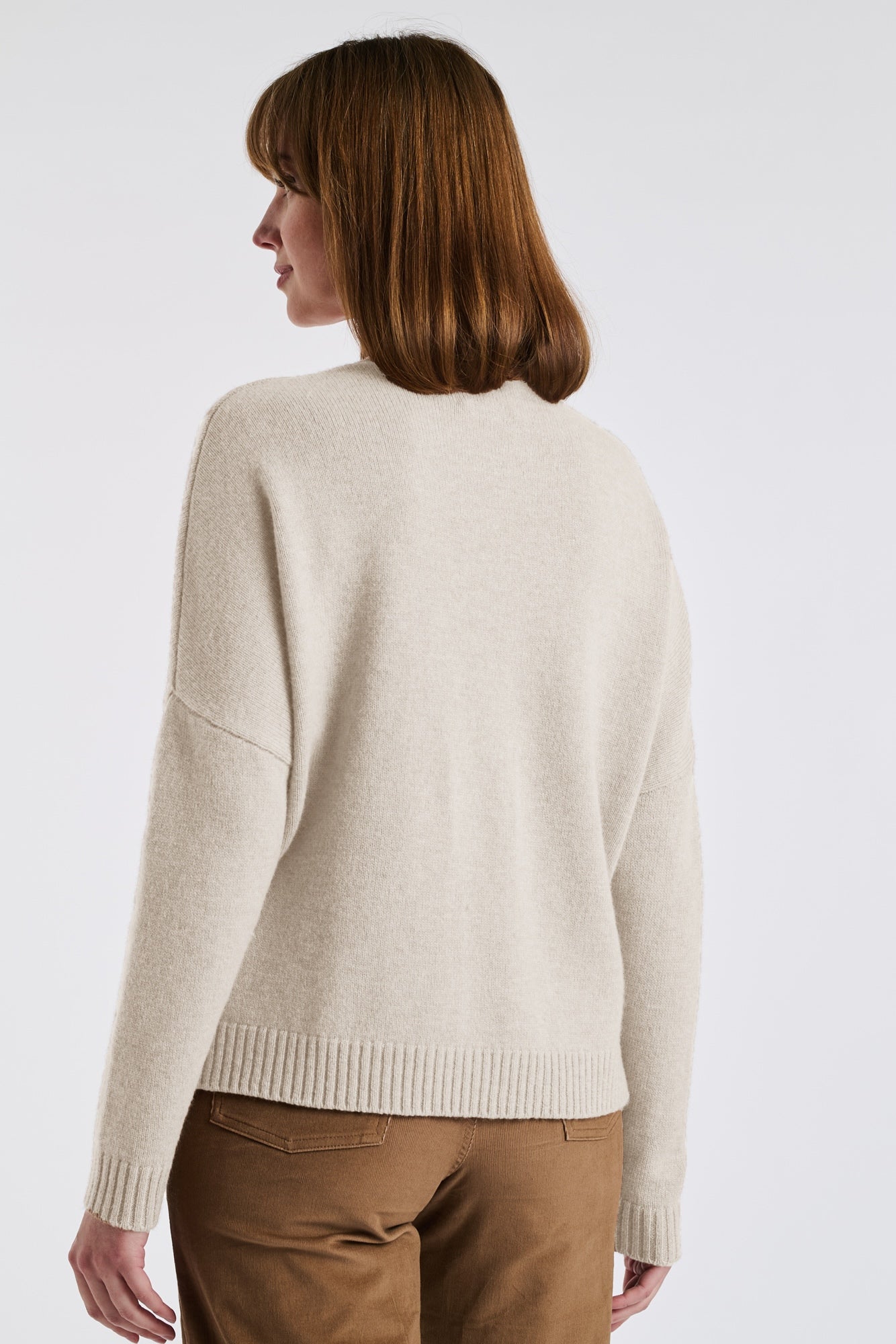 Cashmere jumper with rhinestone logo