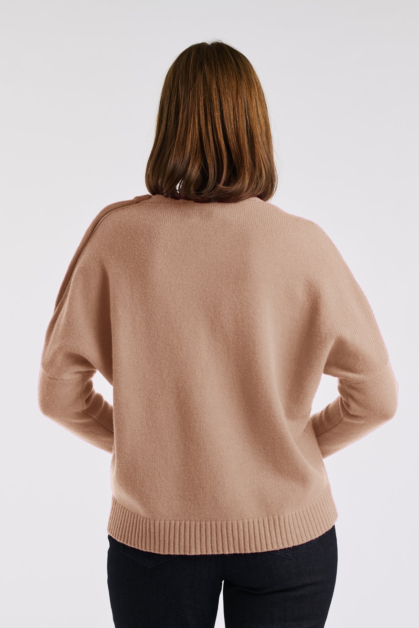 Pull col rond cachemire mélangé