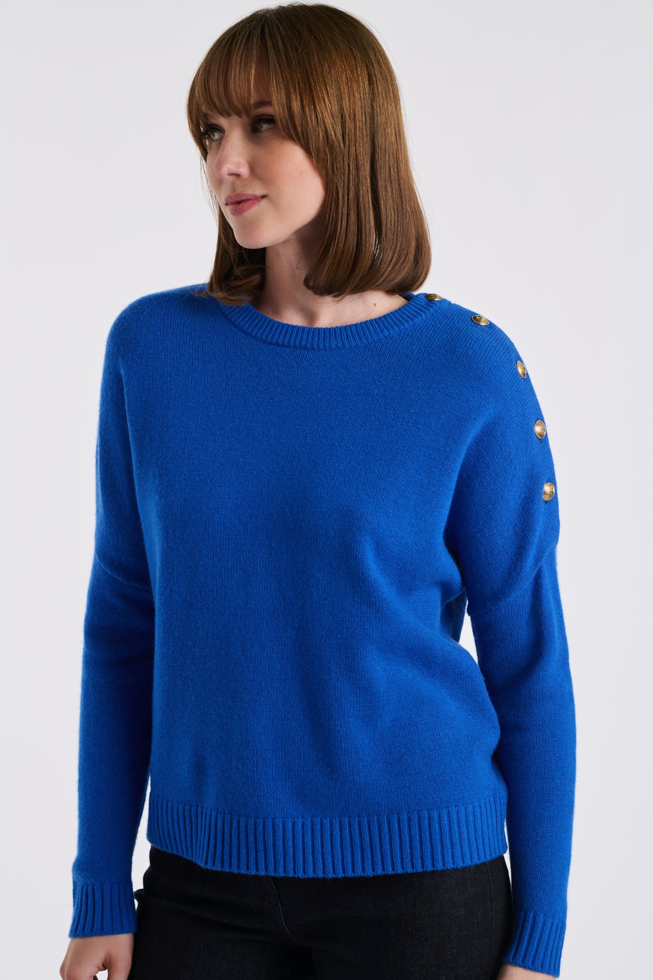 Pull col rond cachemire mélangé