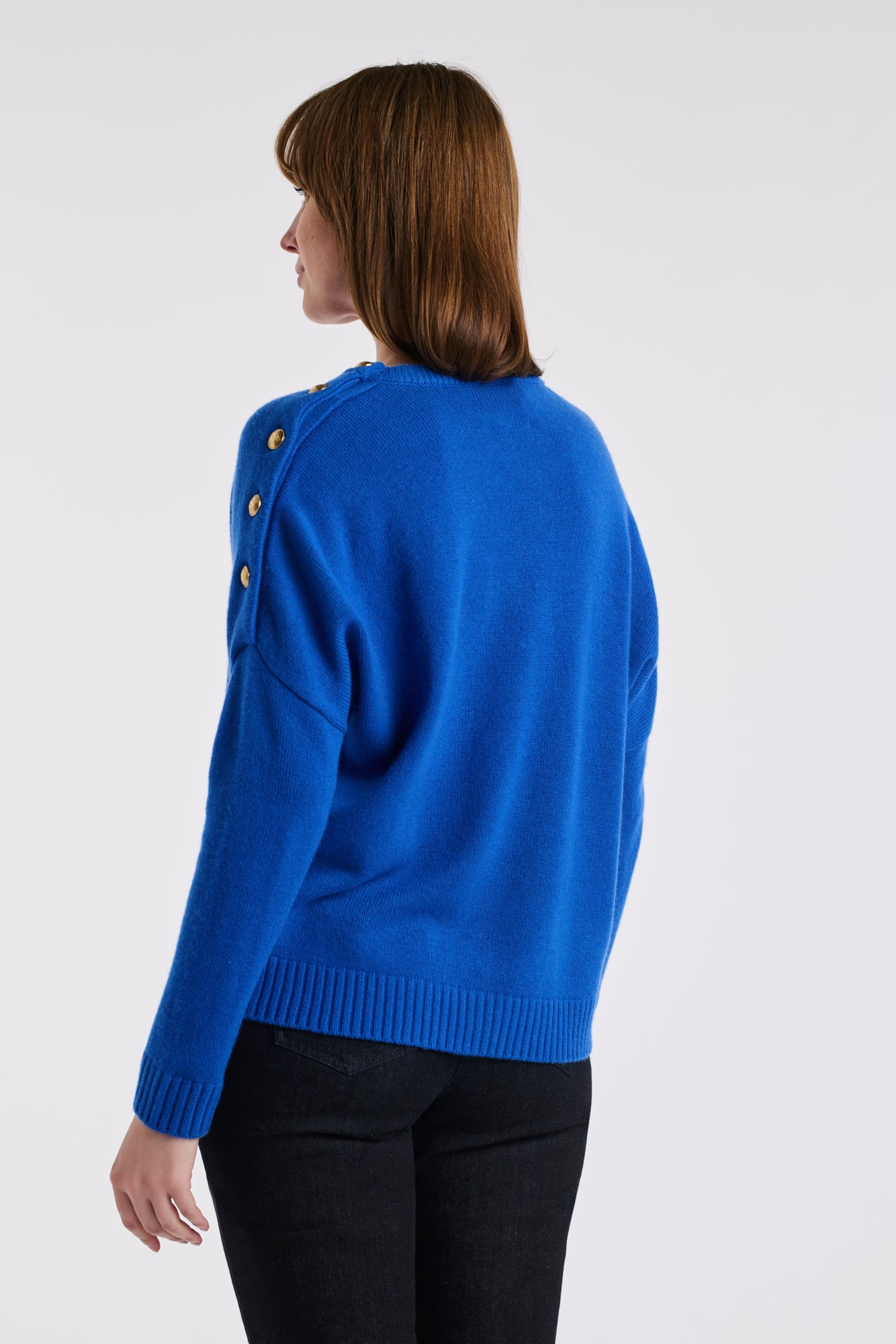 Pull col rond cachemire mélangé