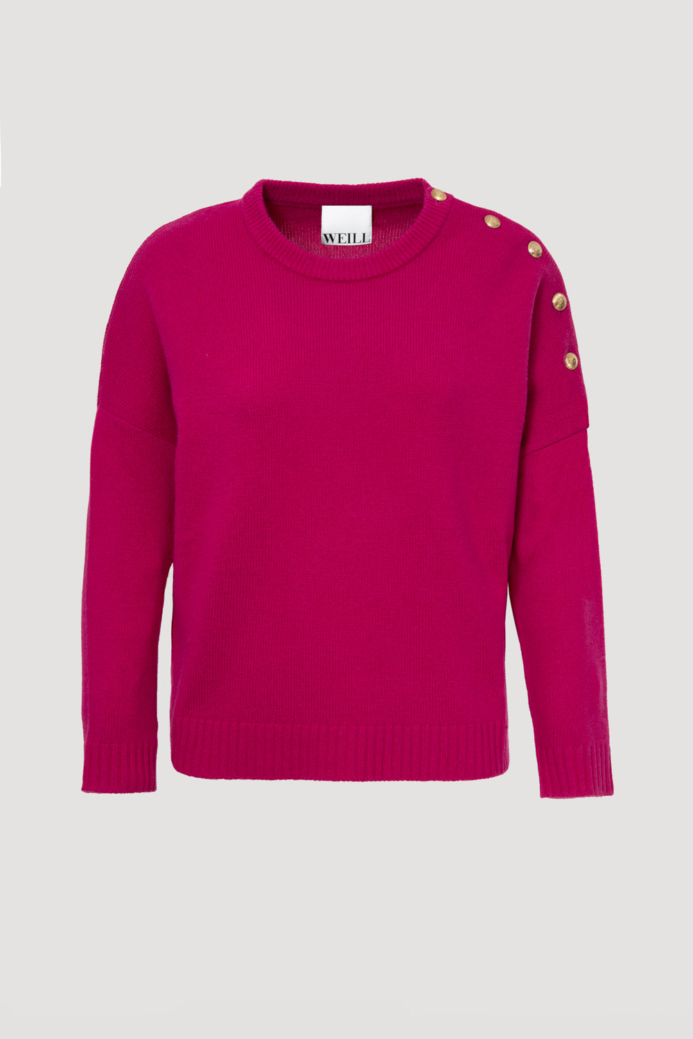 Round neck jumper in a cashmere blend