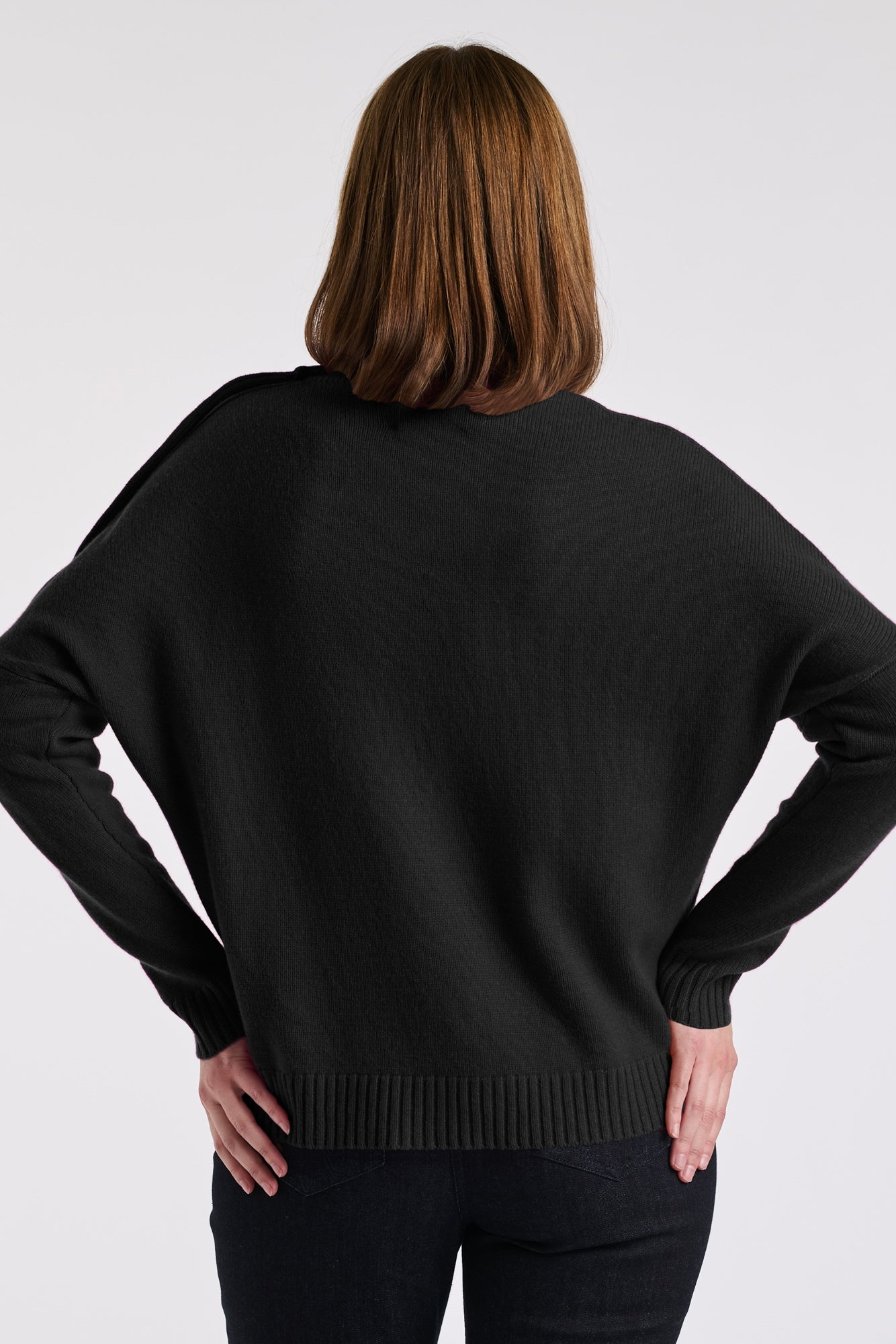 Pull col rond cachemire mélangé