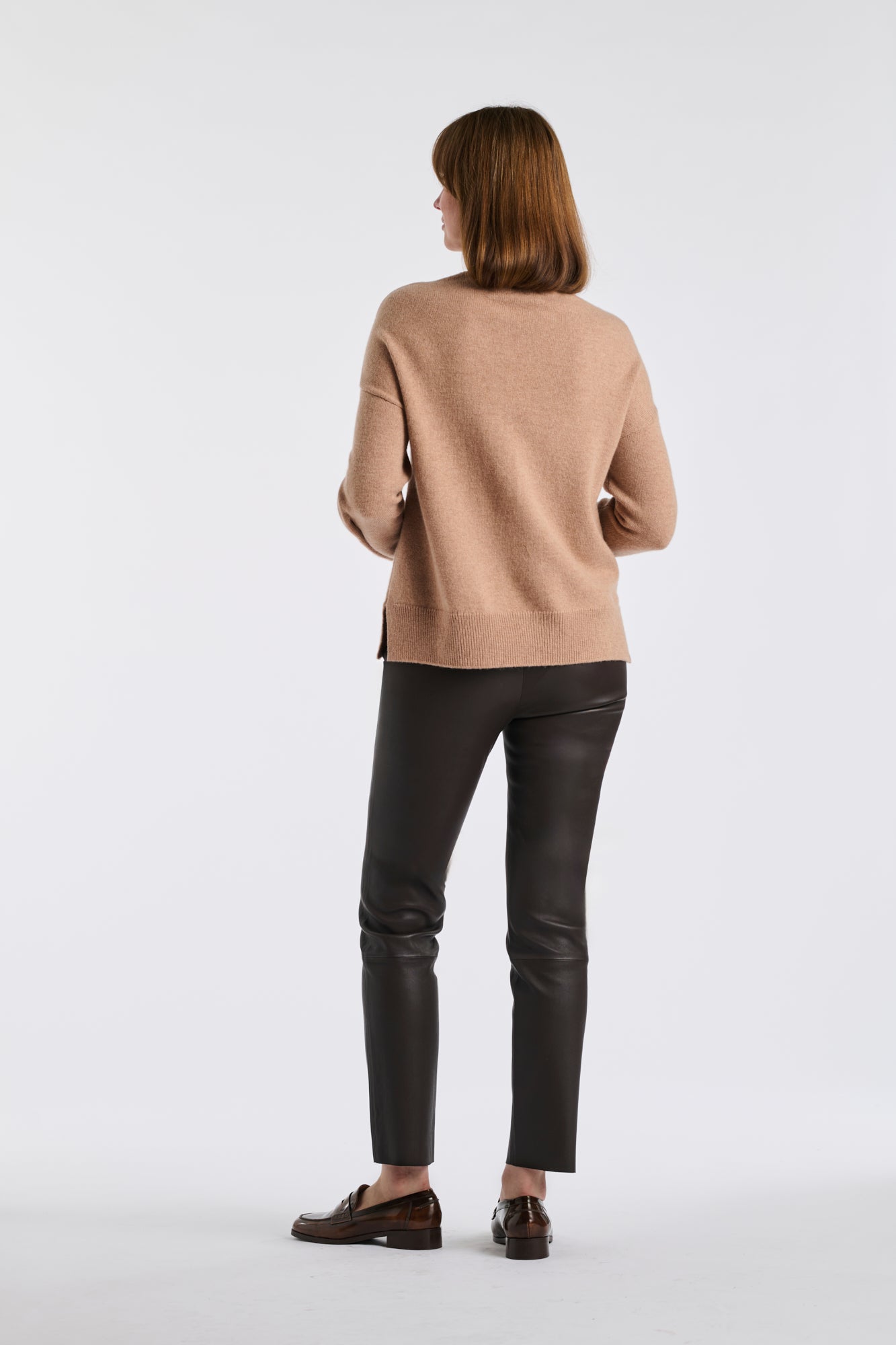 Funnel neck jumper in a cashmere blend