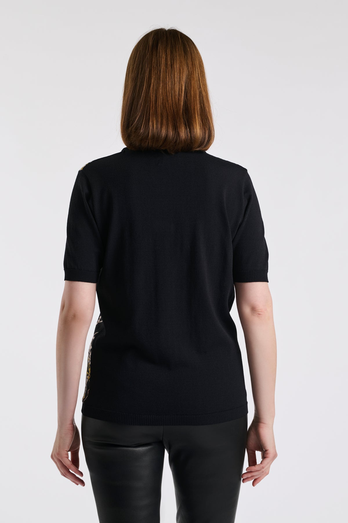 Pull imprimé imprimé bijoux en soie bimatière