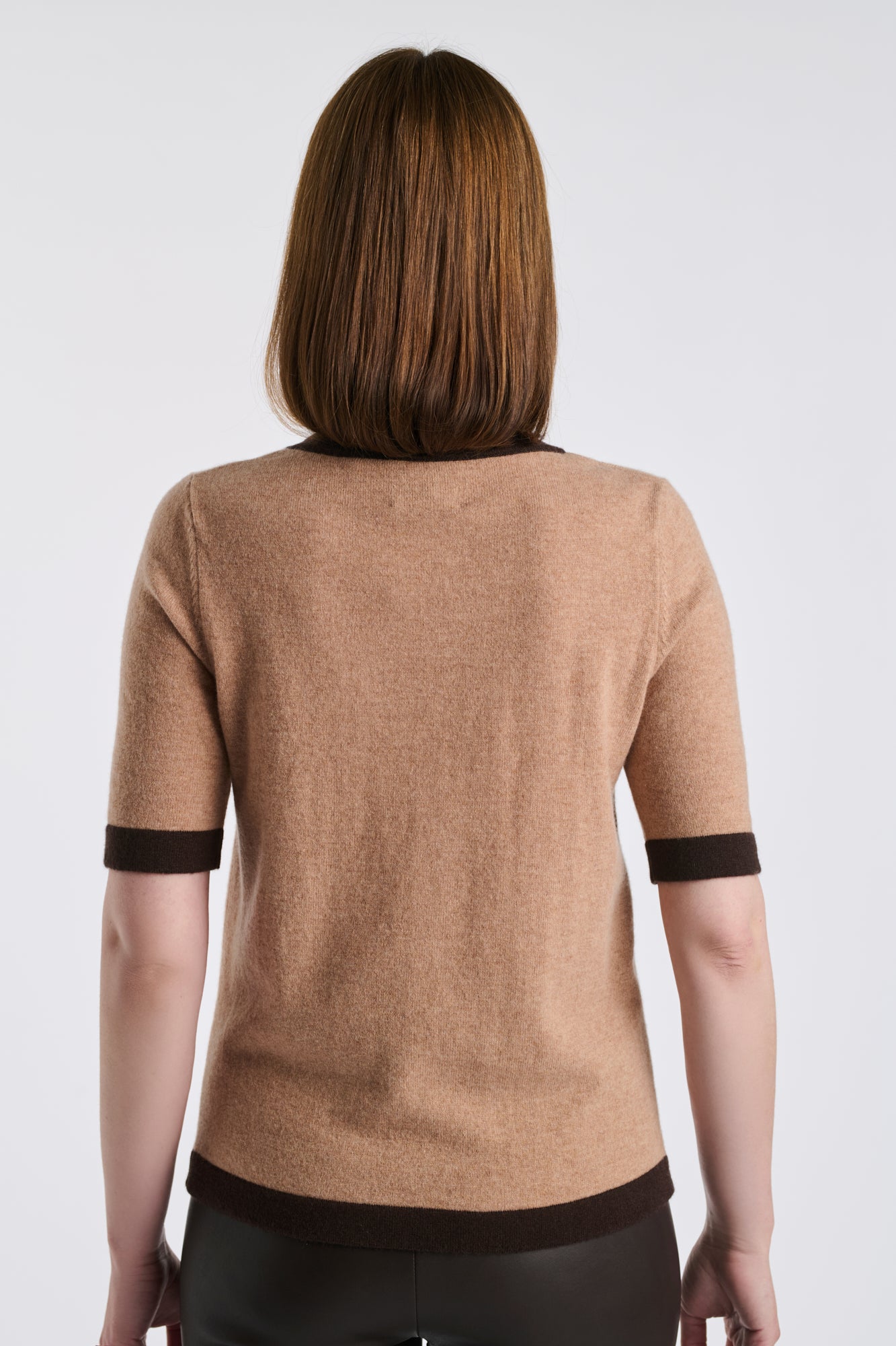 Pull bicolore en cachemire mélangé