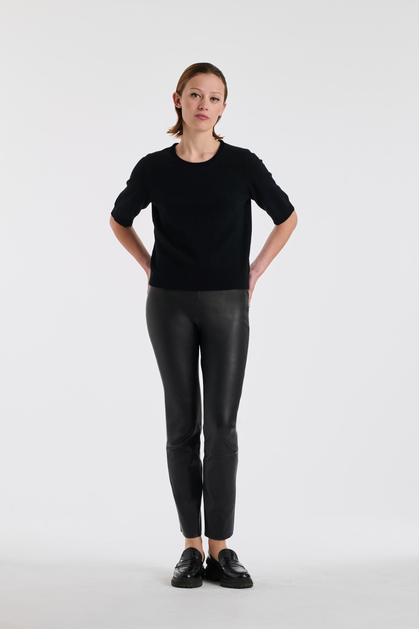 Pull manches courtes en cachemire