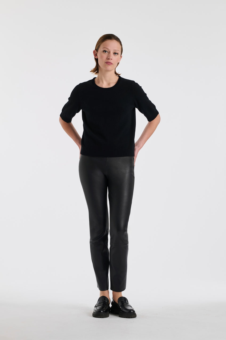 Pull manches courtes en cachemire