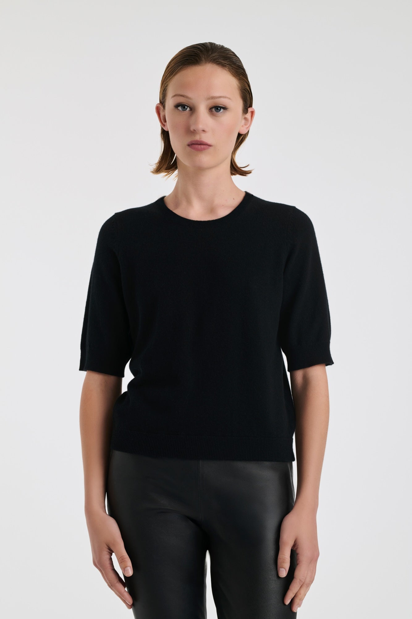 Pull manches courtes en cachemire