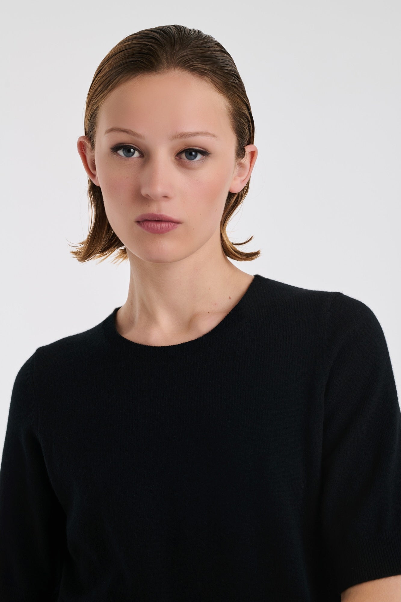 Pull manches courtes en cachemire