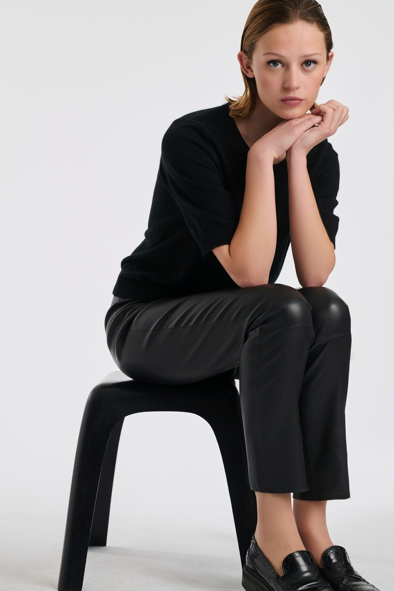 Pull manches courtes en cachemire