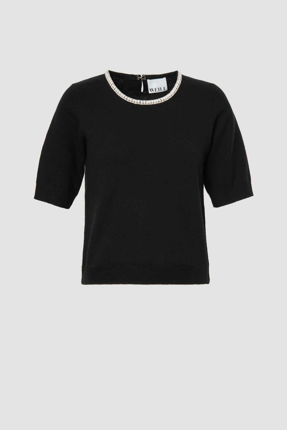 Pull à col perles et strass