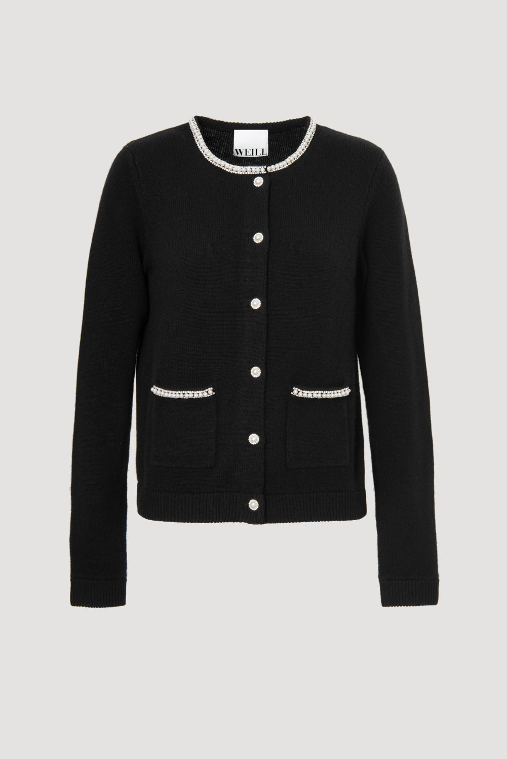 Cardigan à col perles et strass