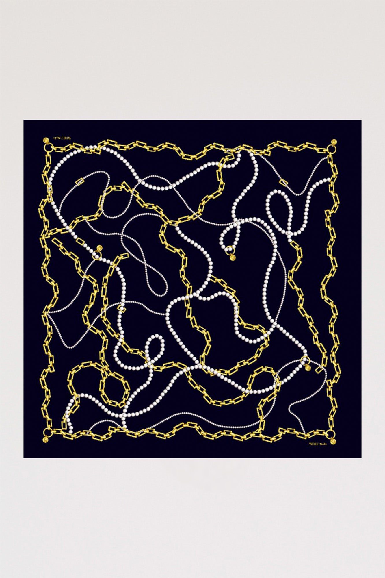 Foulard en soie imprimé bijoux