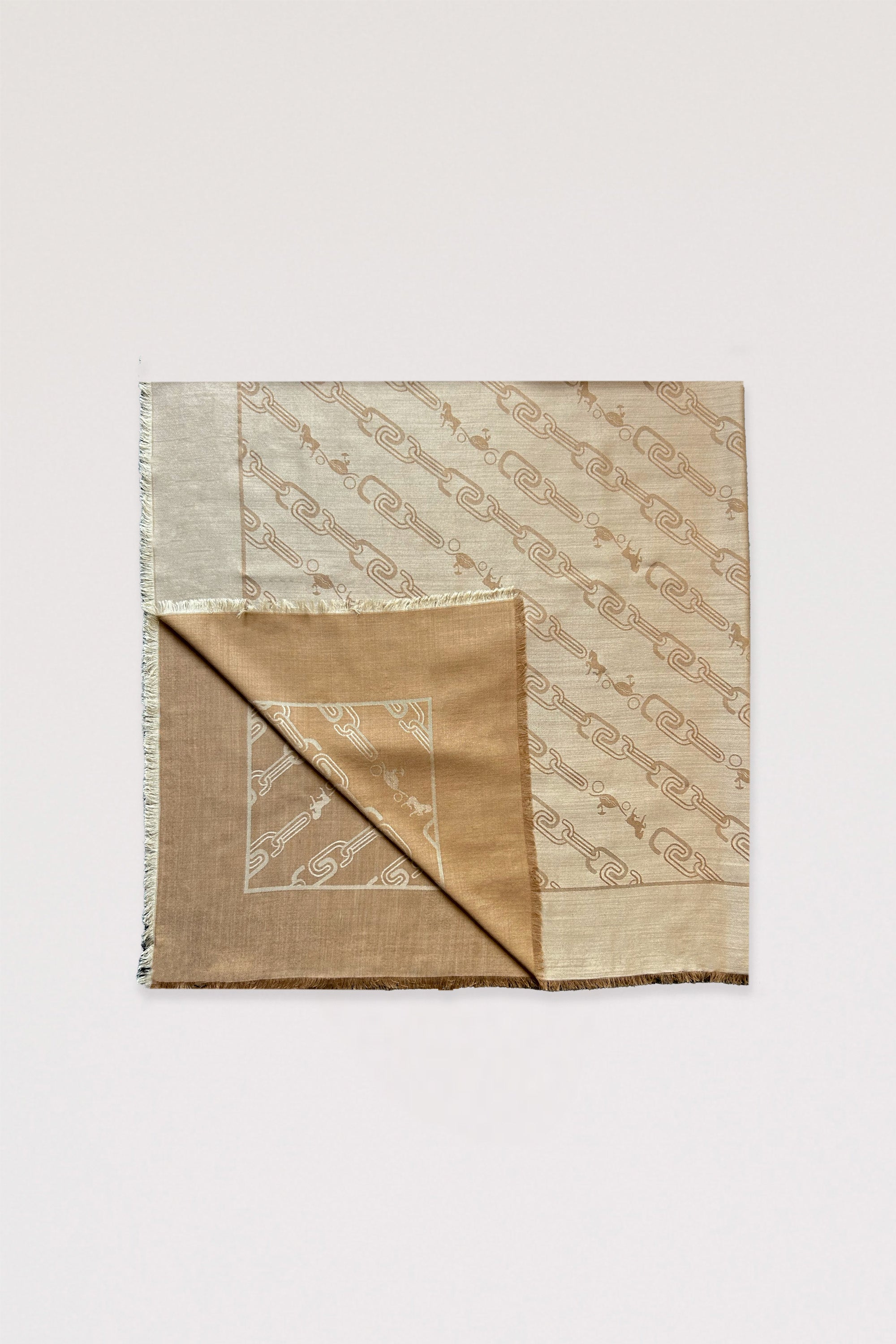 Foulard en laine et soie imprimé chaînes