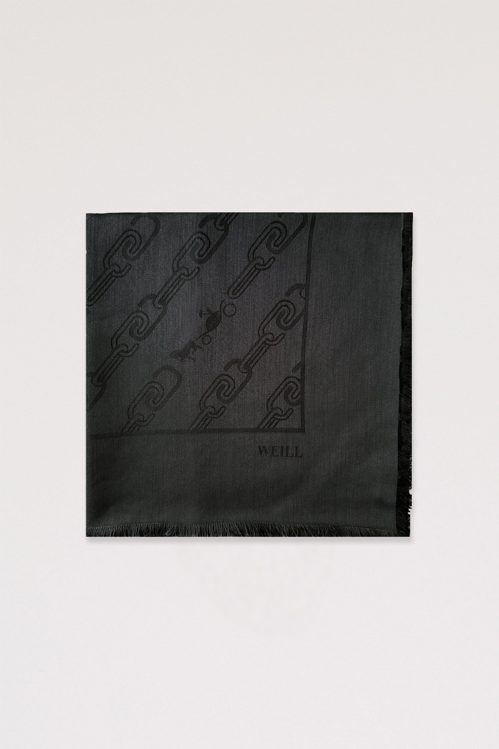 Foulard en laine et soie imprimé chaînes