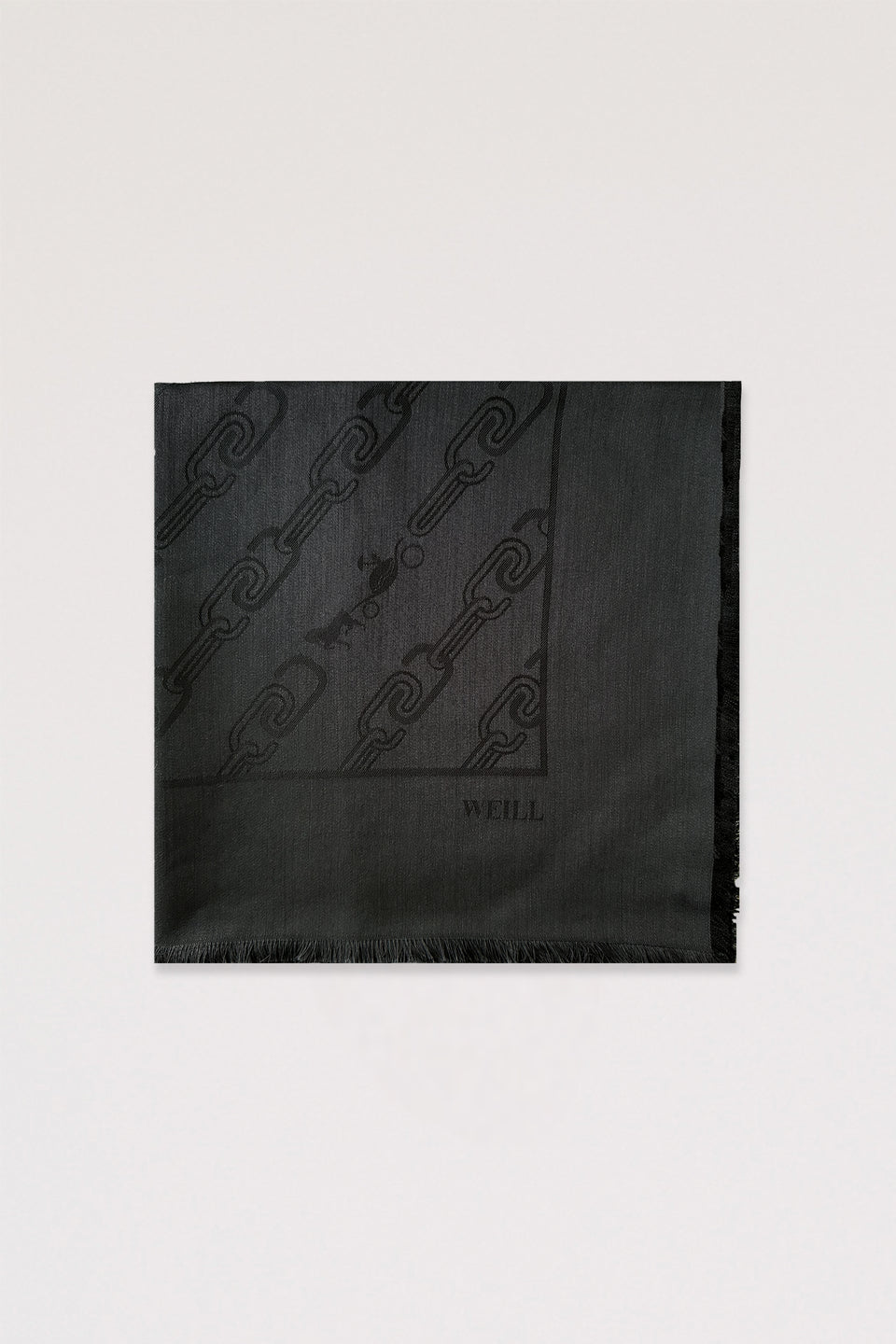 Foulard en laine et soie imprimé chaînes