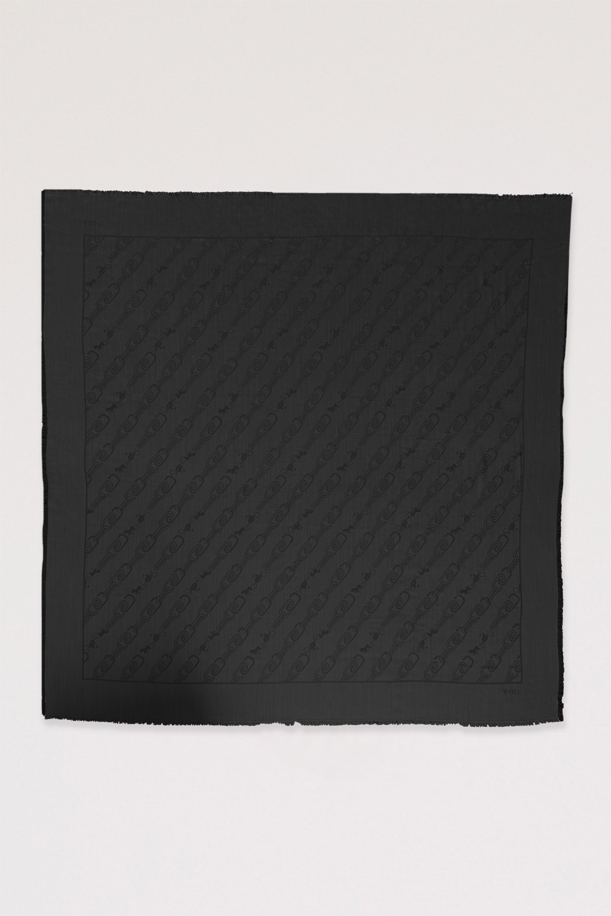 Foulard en laine et soie imprimé chaînes