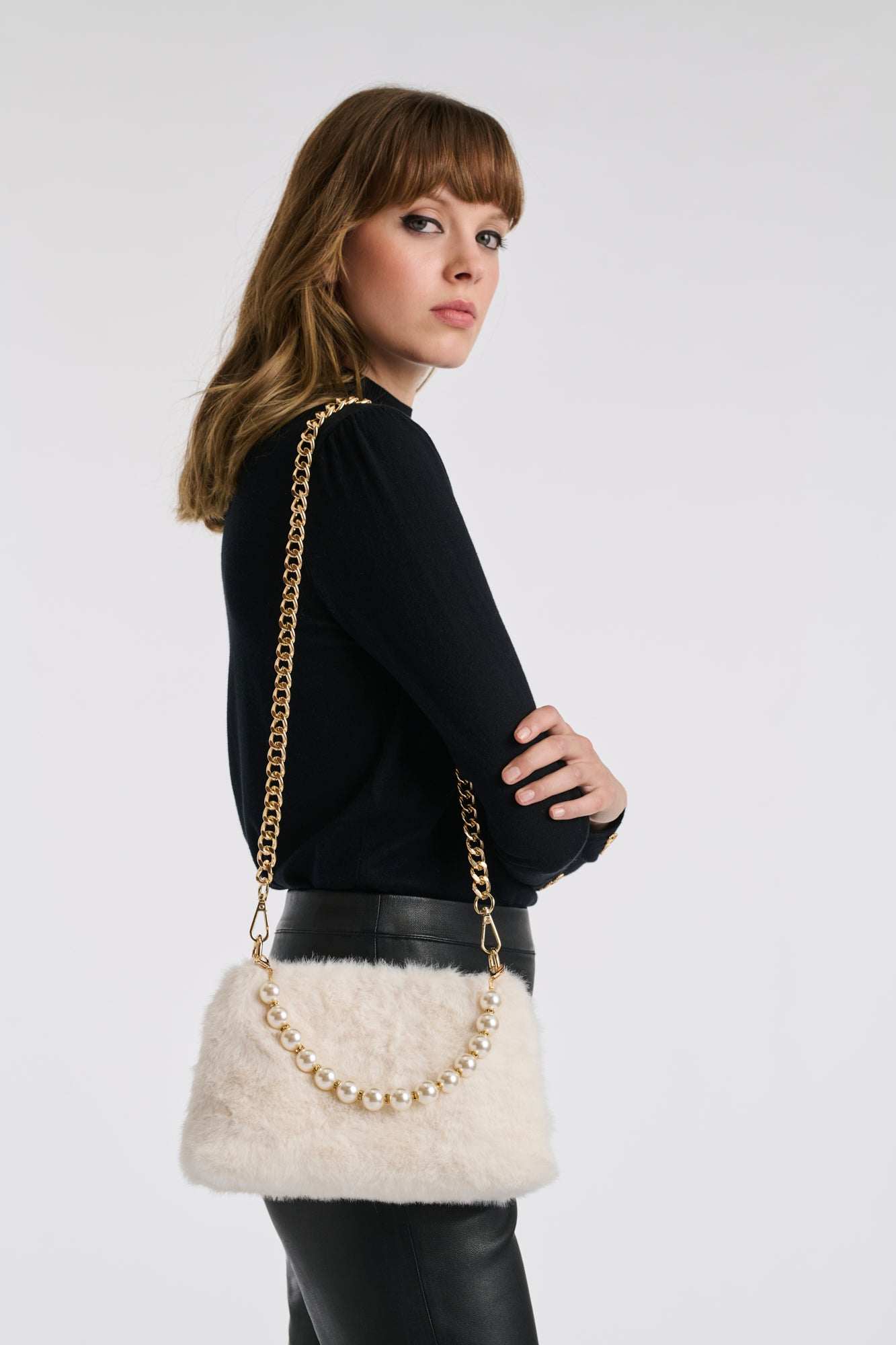 Pochette Flocon en eco-fourrure