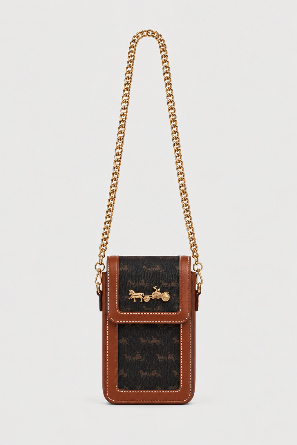 Foch leather and canvas phone pouch