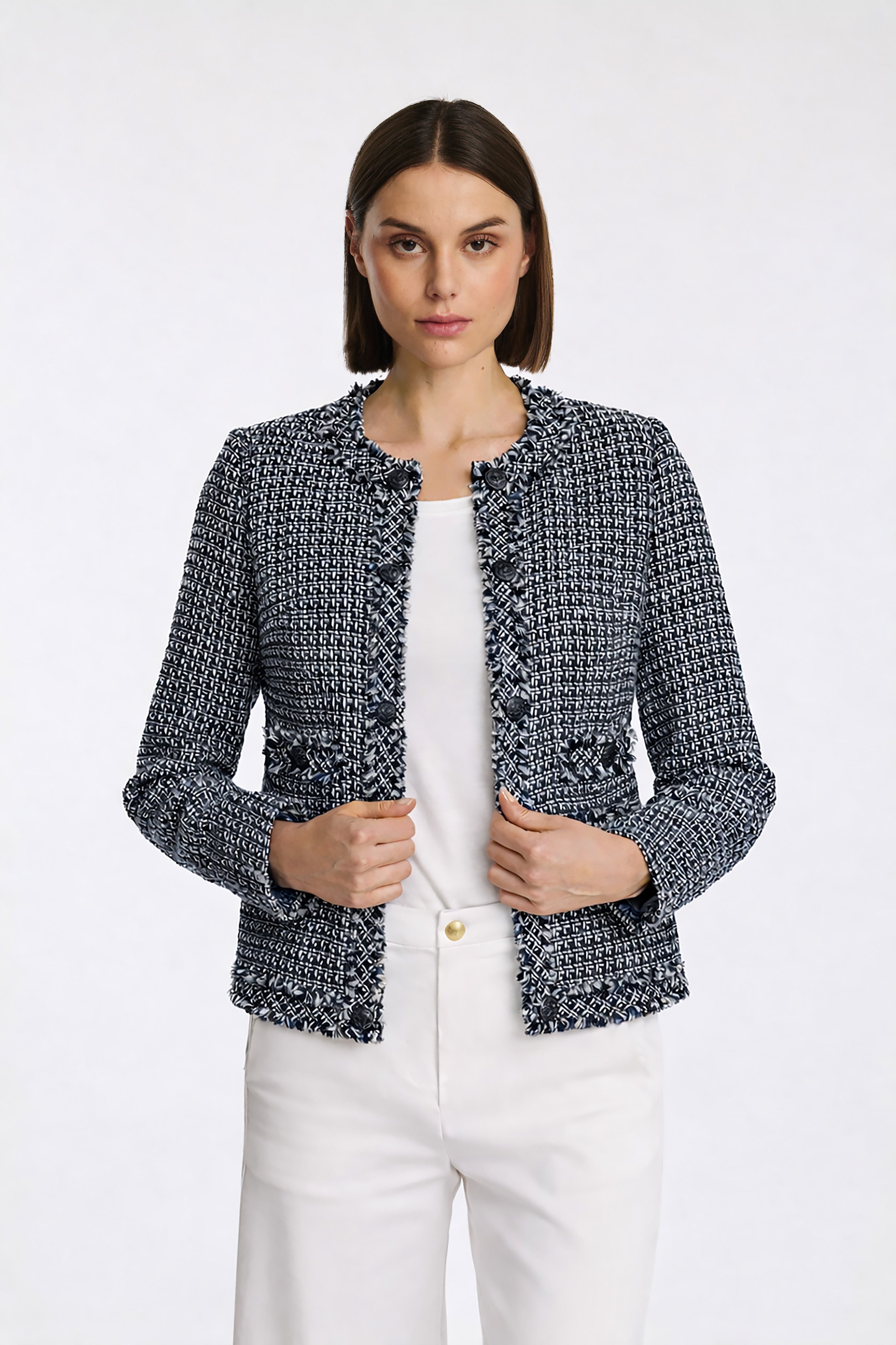 Veste en tweed bicolore