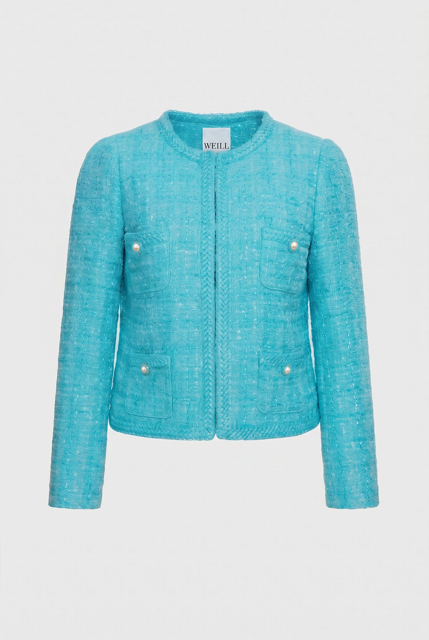 Veste en tweed galonnée