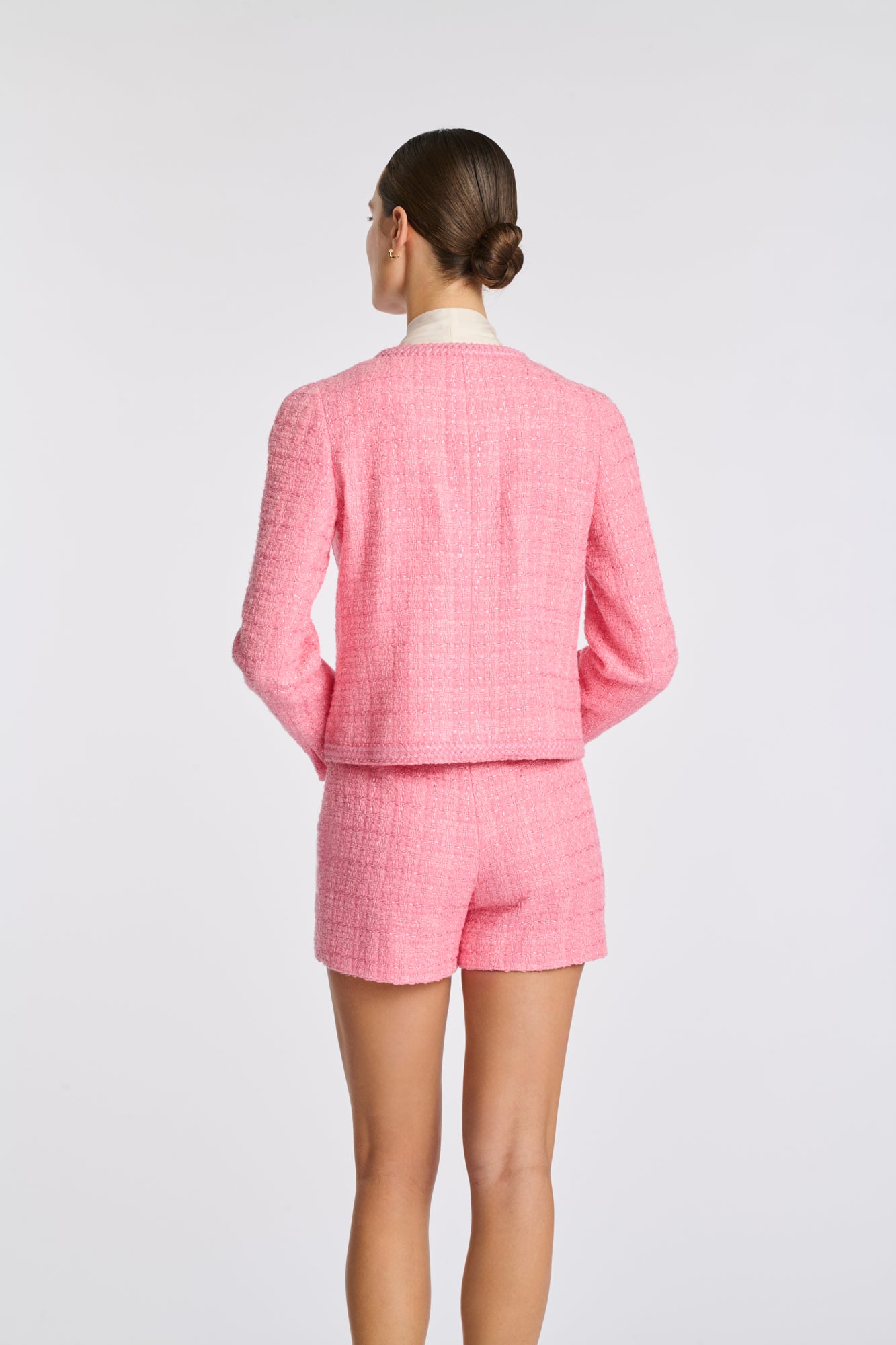 Tweed jacket with braid