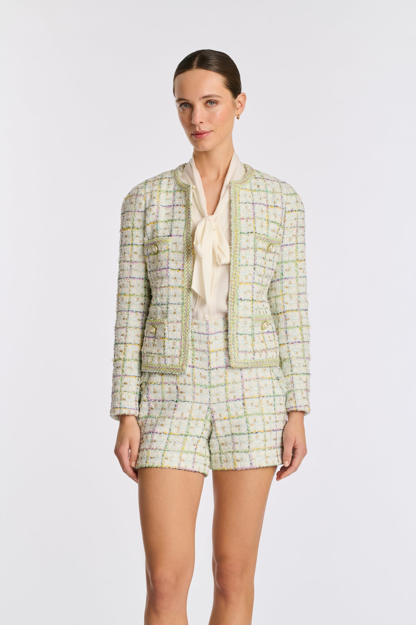 Veste en tweed détails fil textile bleu Mango Kids | La Redoute Veste en tweed détails fil textile bleu Mango Kids | La Redoute