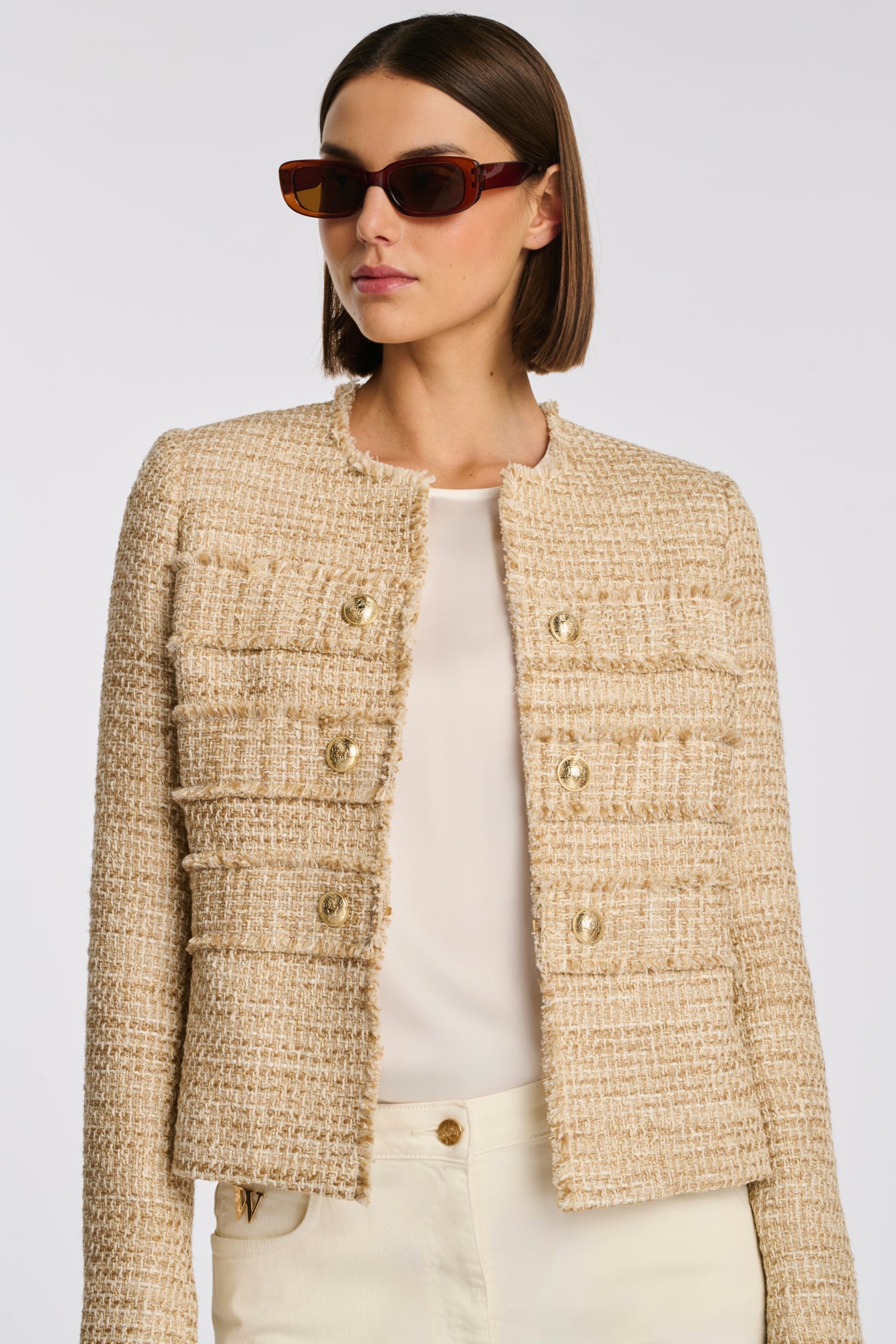 Weill Paris | Fringed tweed officer jacket