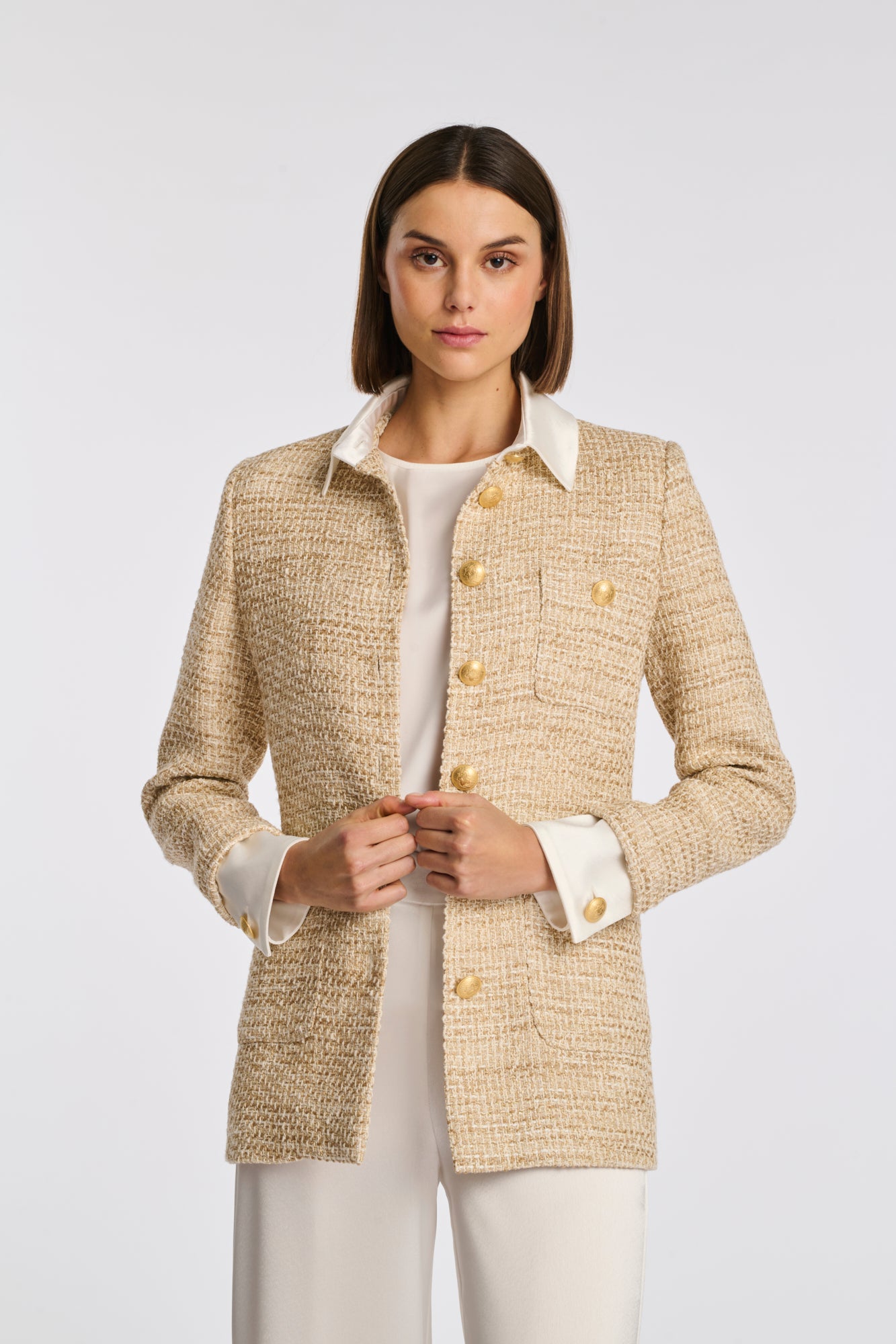 Veste chemise en tweed