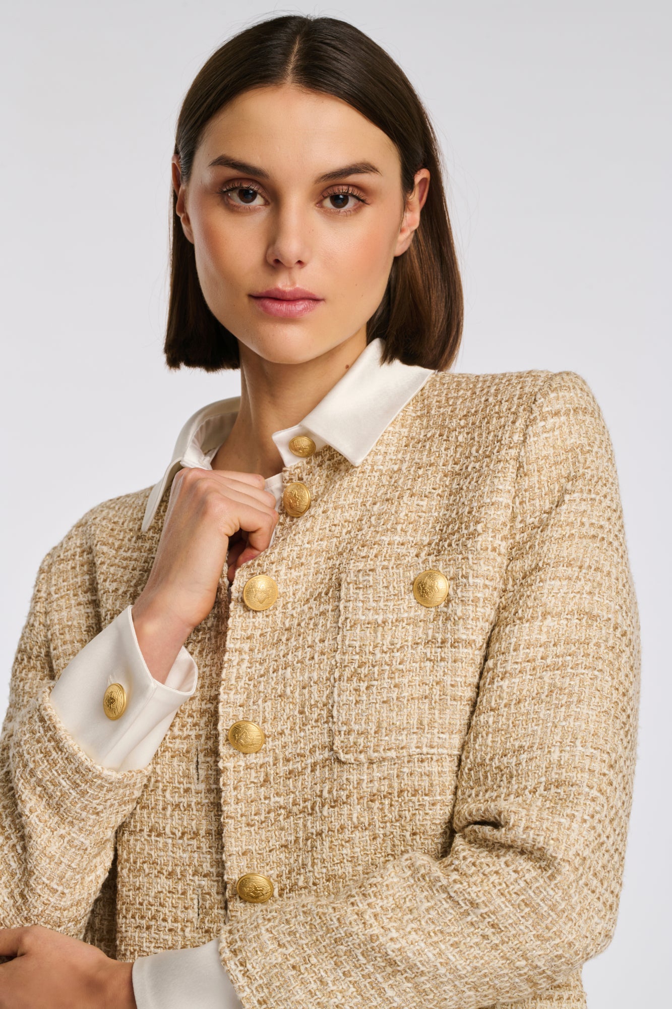 Veste chemise en tweed