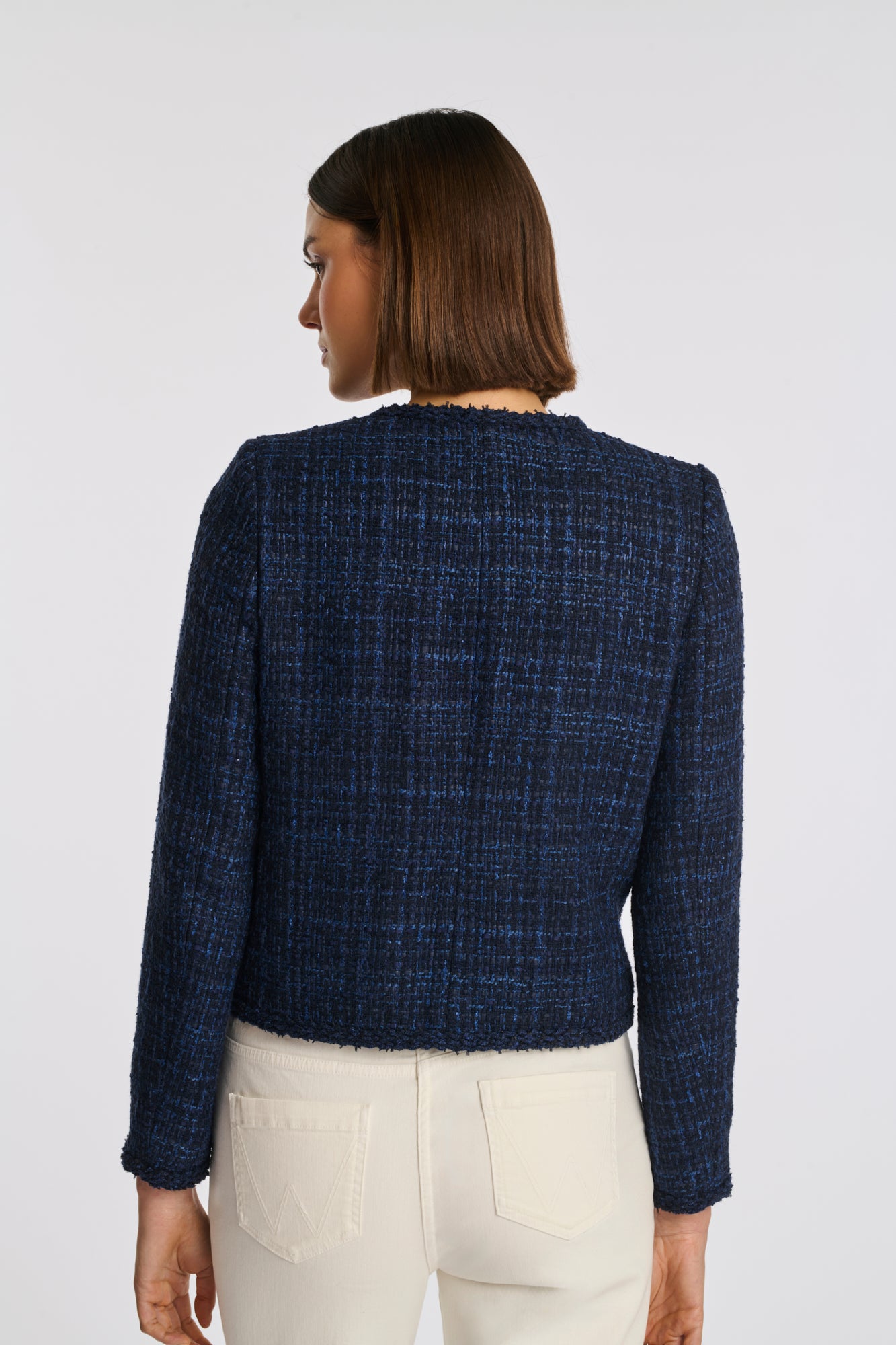 Veste en tweed galonnée