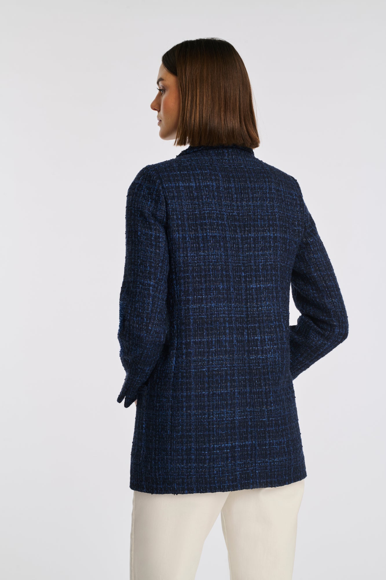 Blazer en tweed galonné