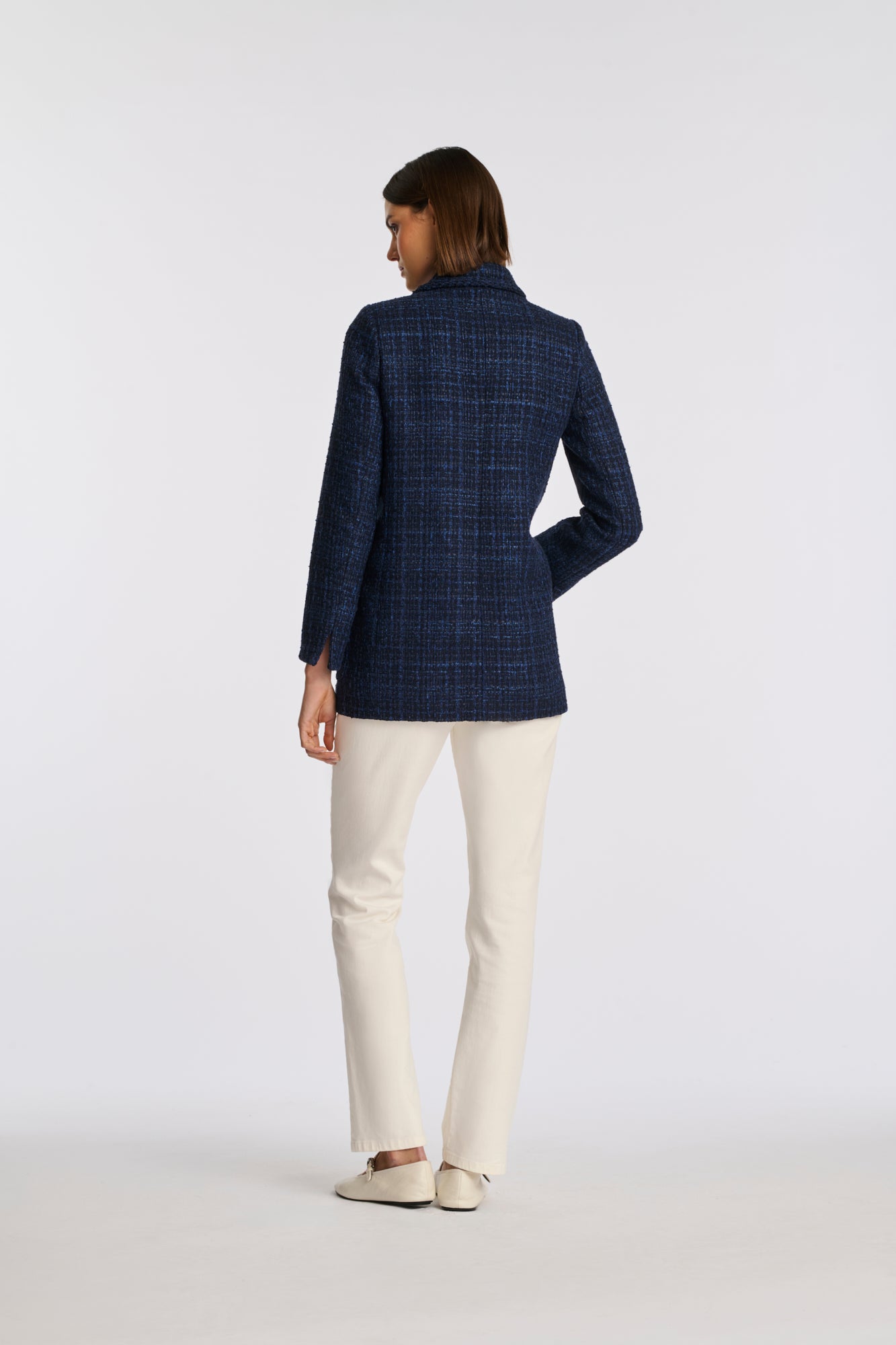Blazer en tweed galonné