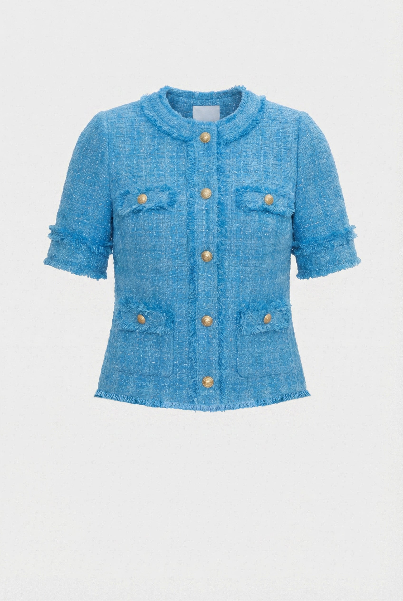 Veste manches courtes en tweed