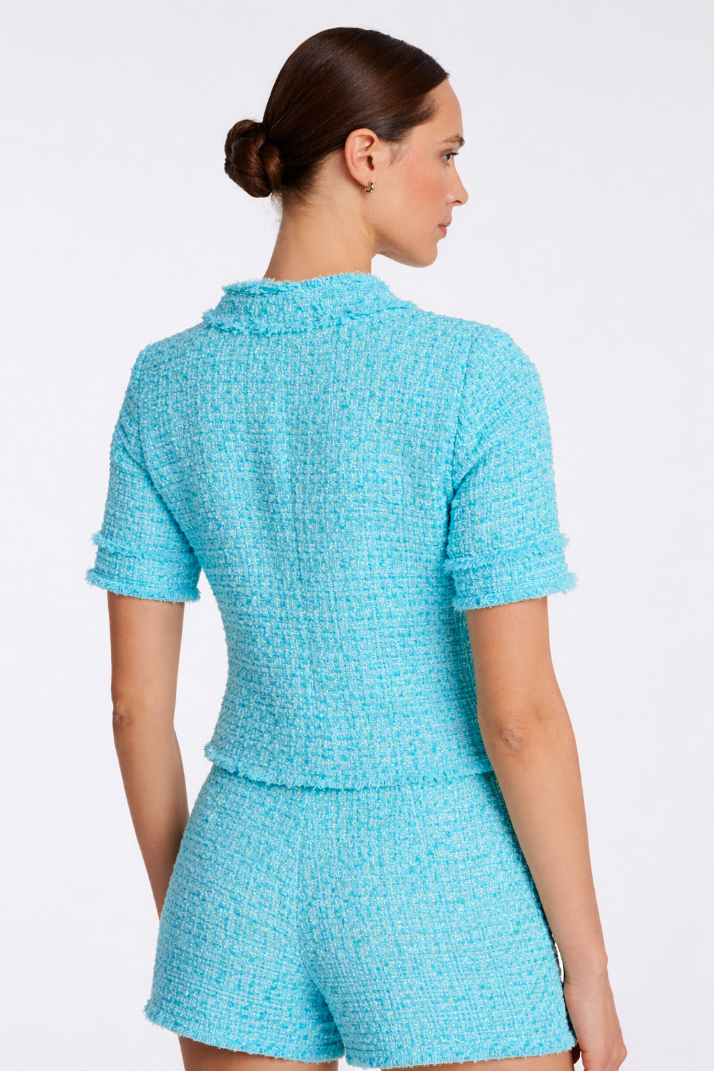 Veste manches courtes en tweed