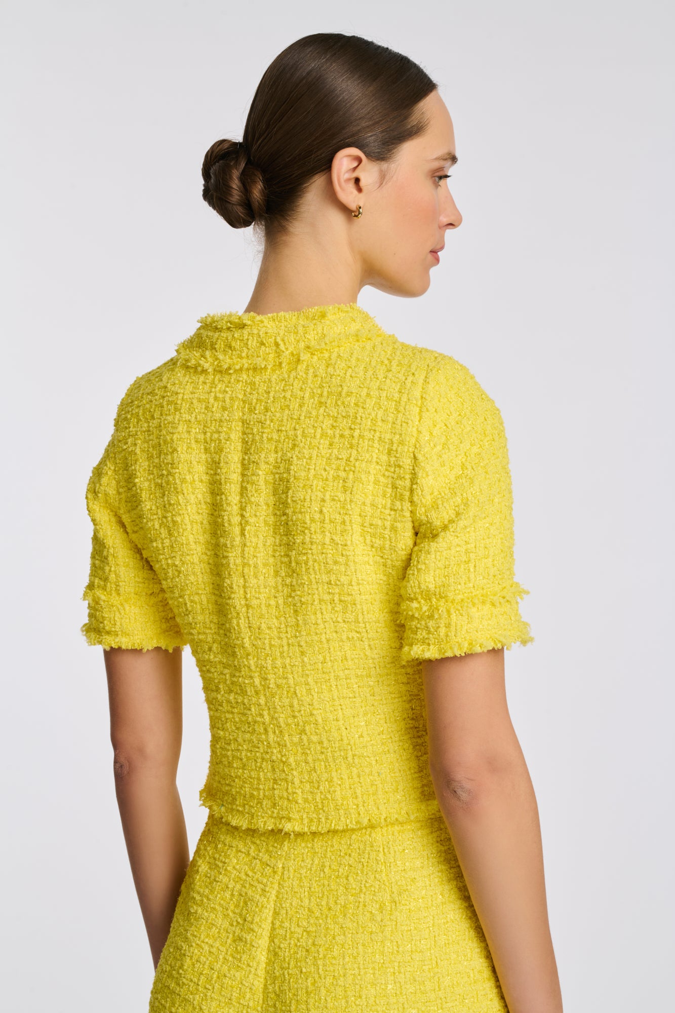 Veste manches courtes en tweed