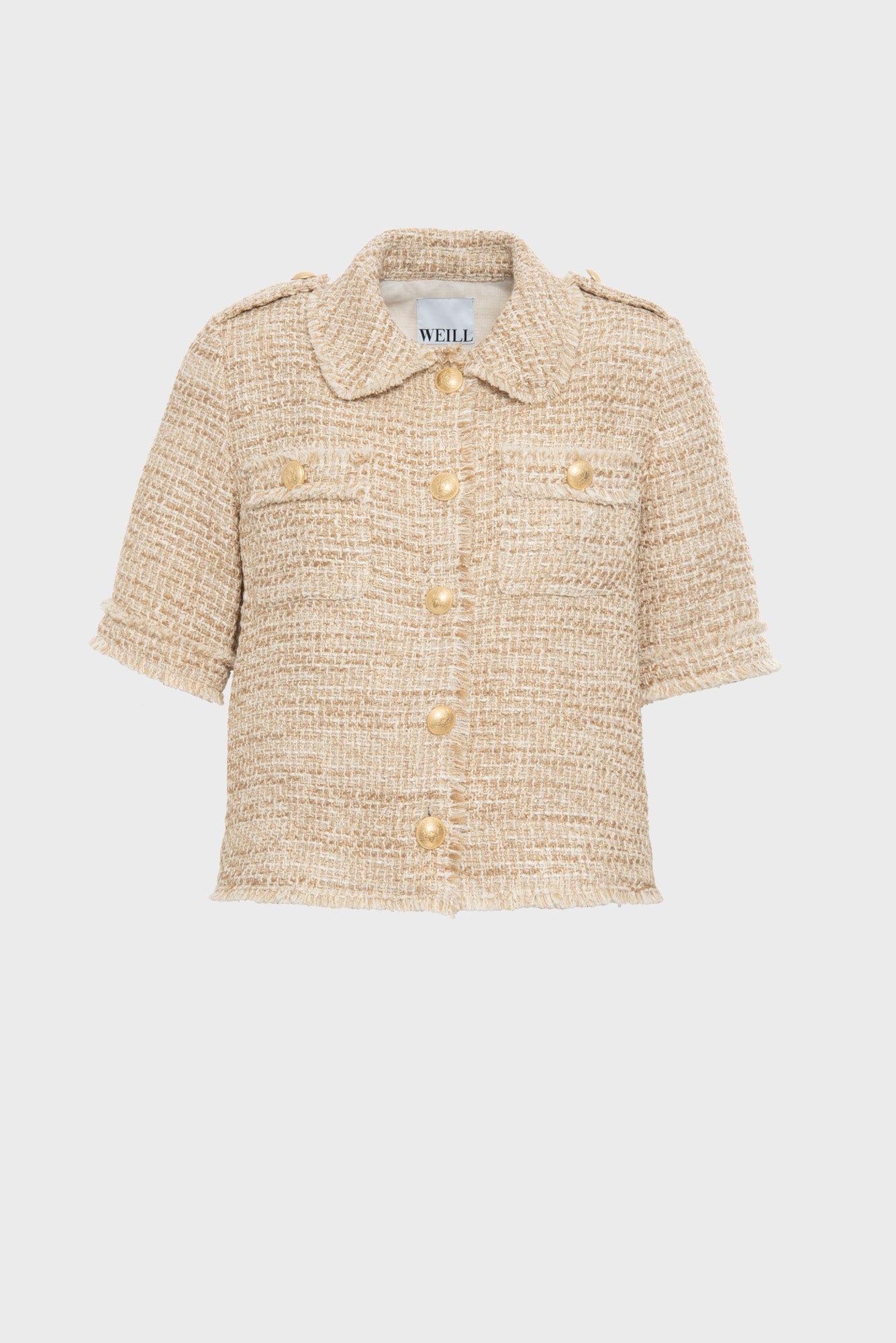 Chemise manches courtes en tweed