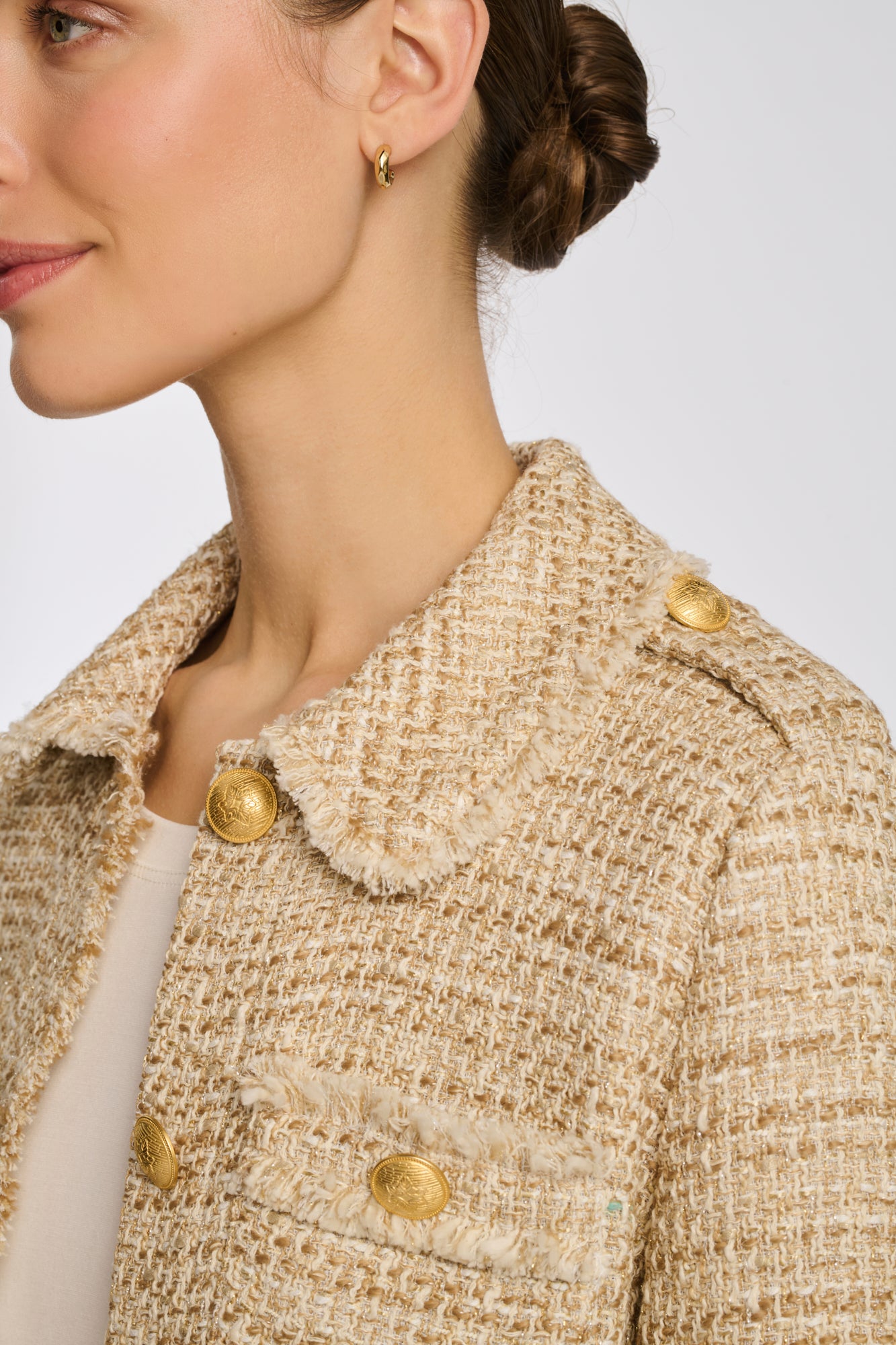 Chemise manches courtes en tweed