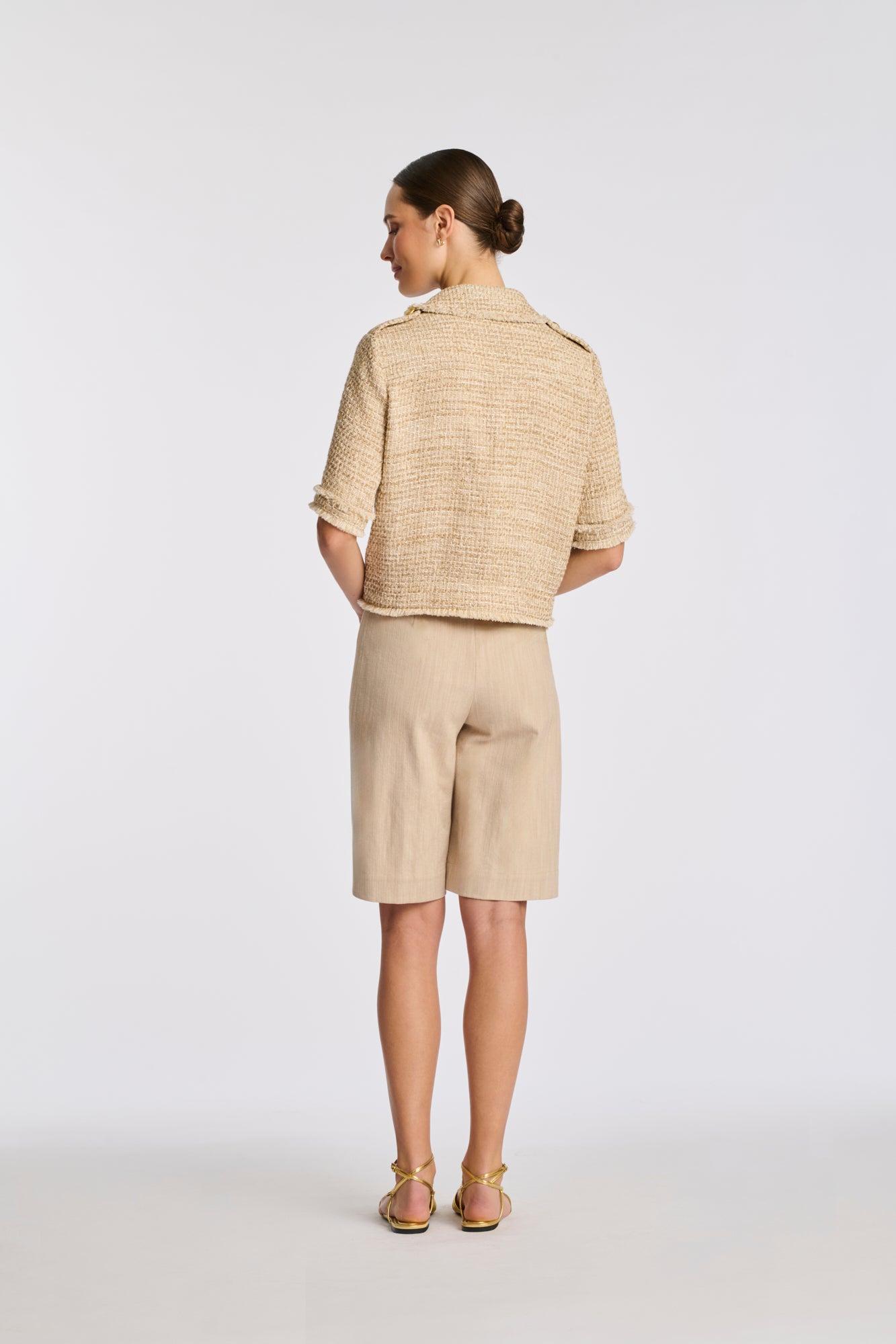 Chemise manches courtes en tweed