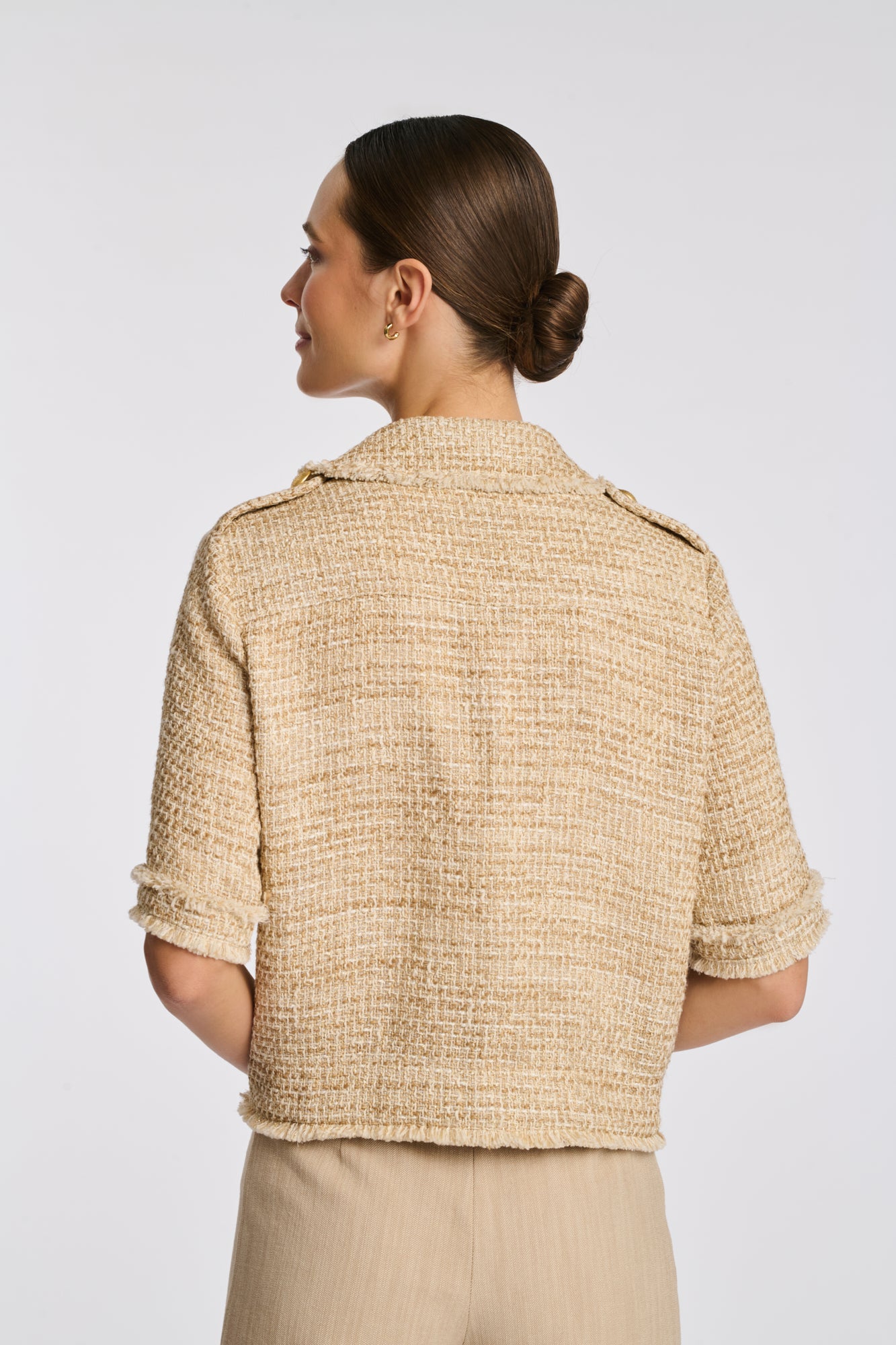 Chemise manches courtes en tweed