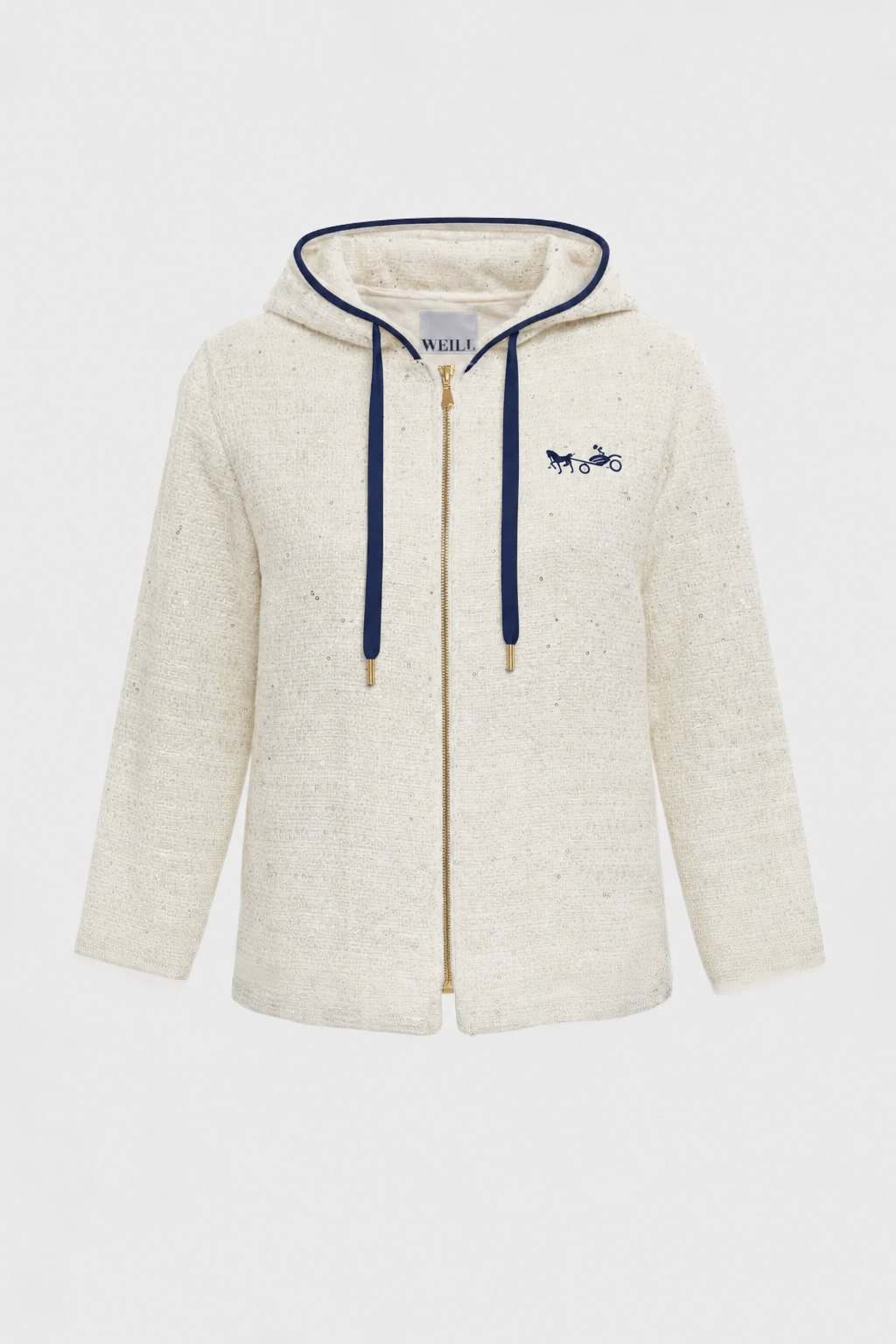 Tweed sweatshirt jacket