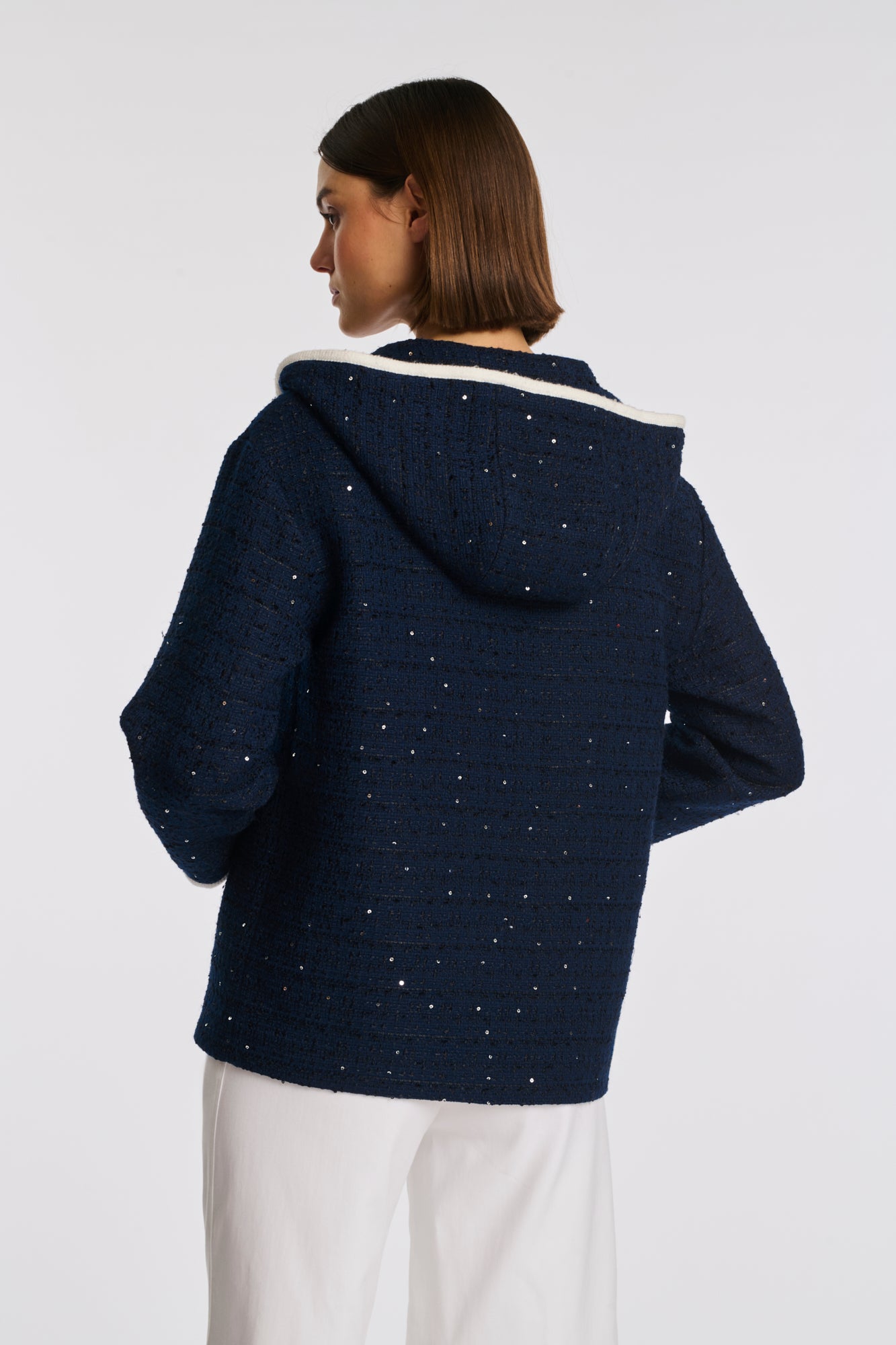 Tweed sweatshirt jacket