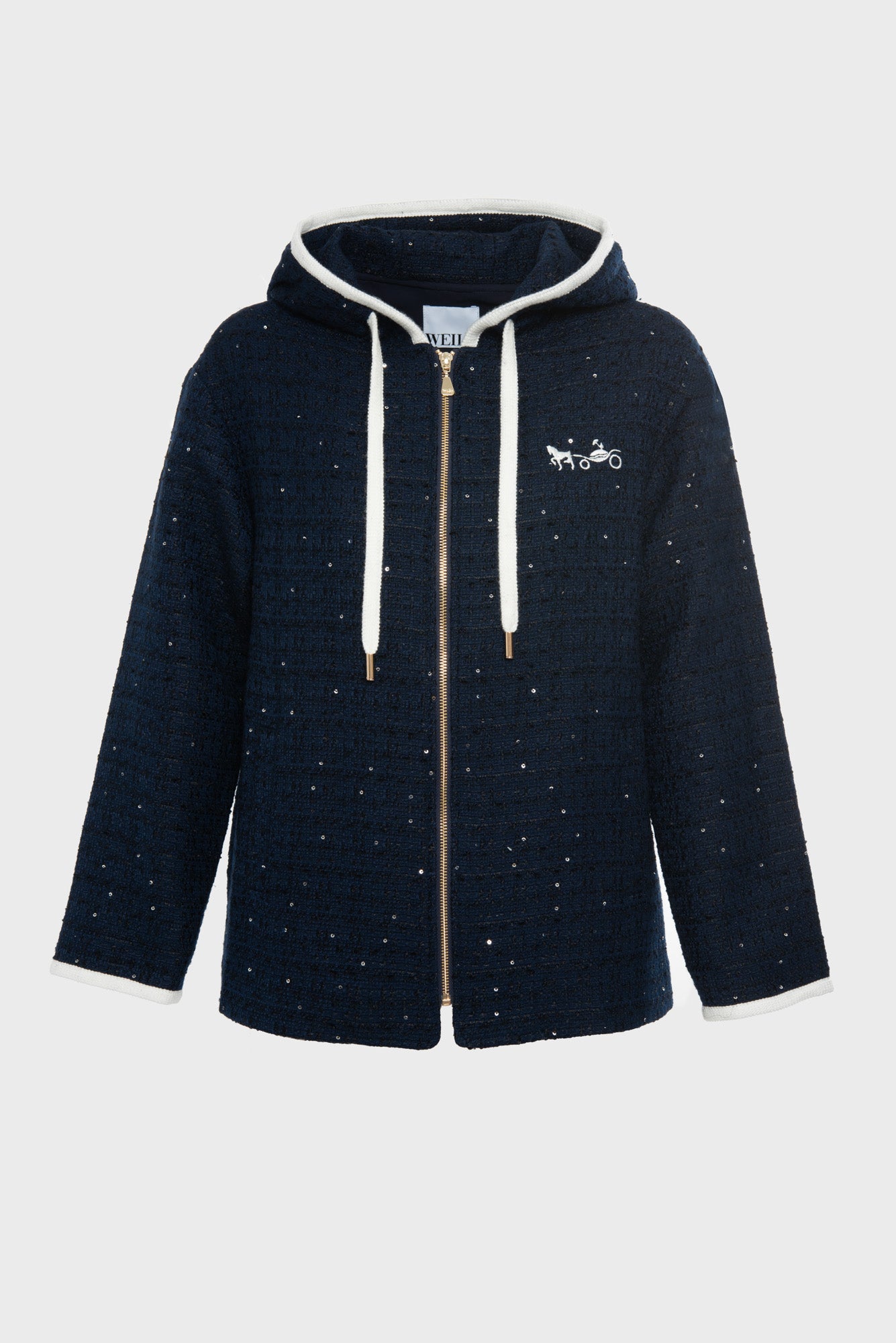 Tweed sweatshirt jacket