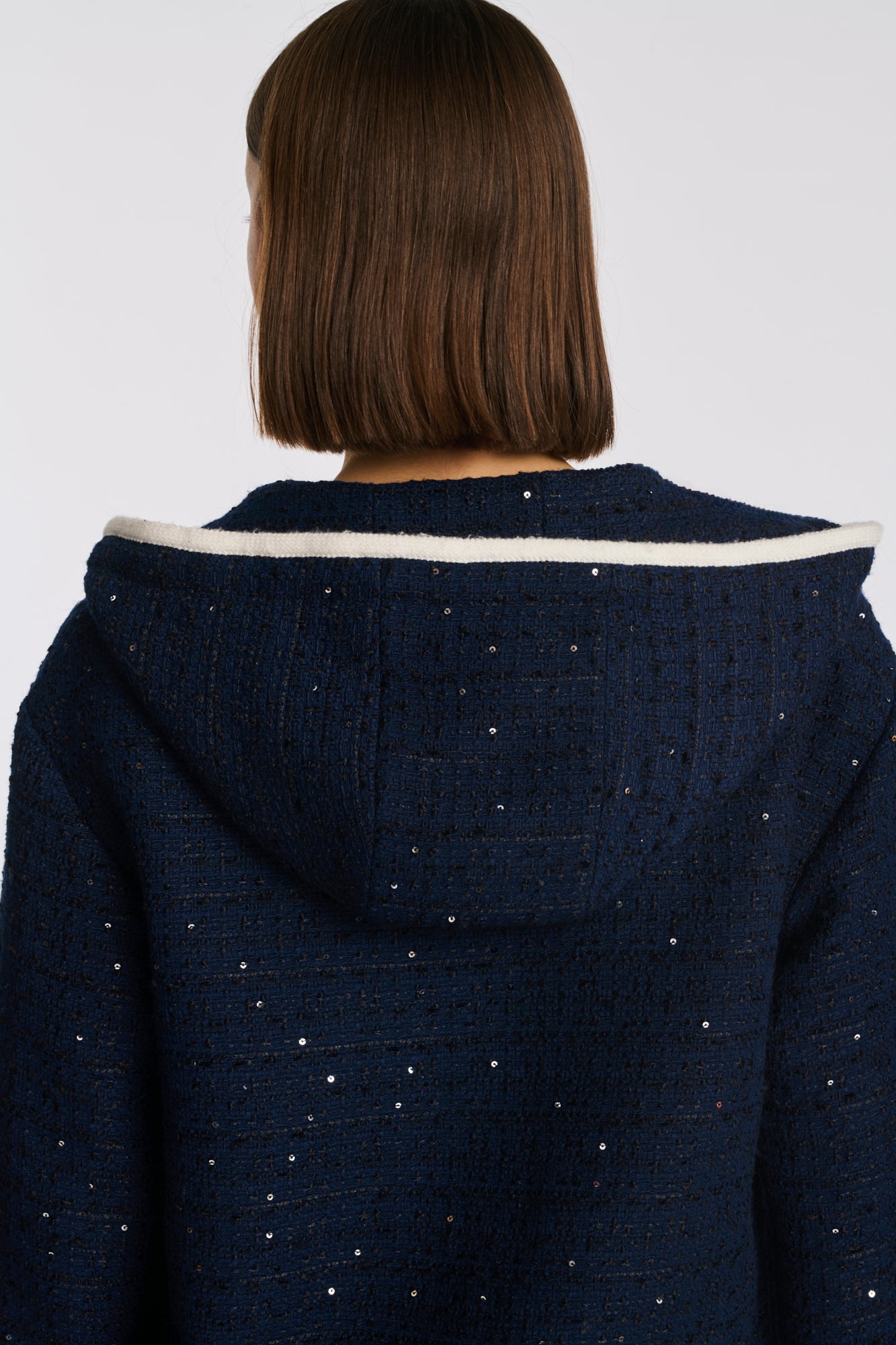 Tweed sweatshirt jacket