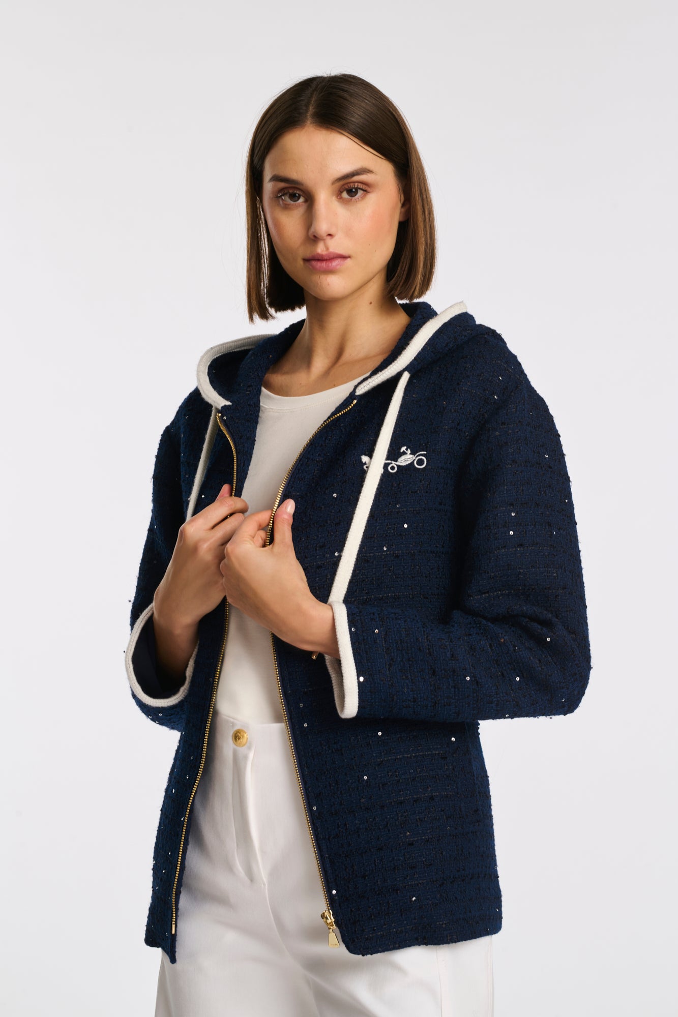 Veste sweat en tweed