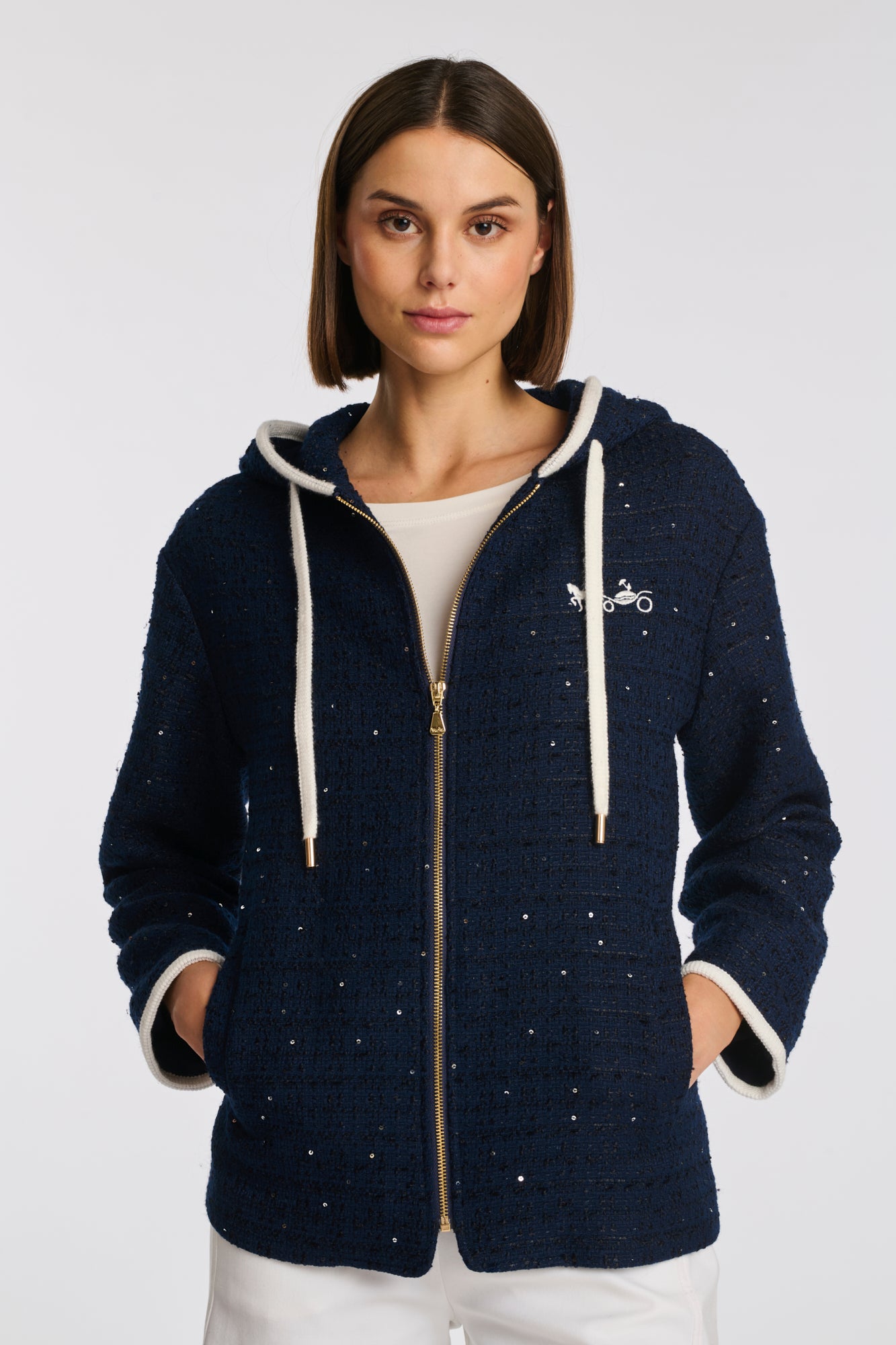 Veste sweat en tweed