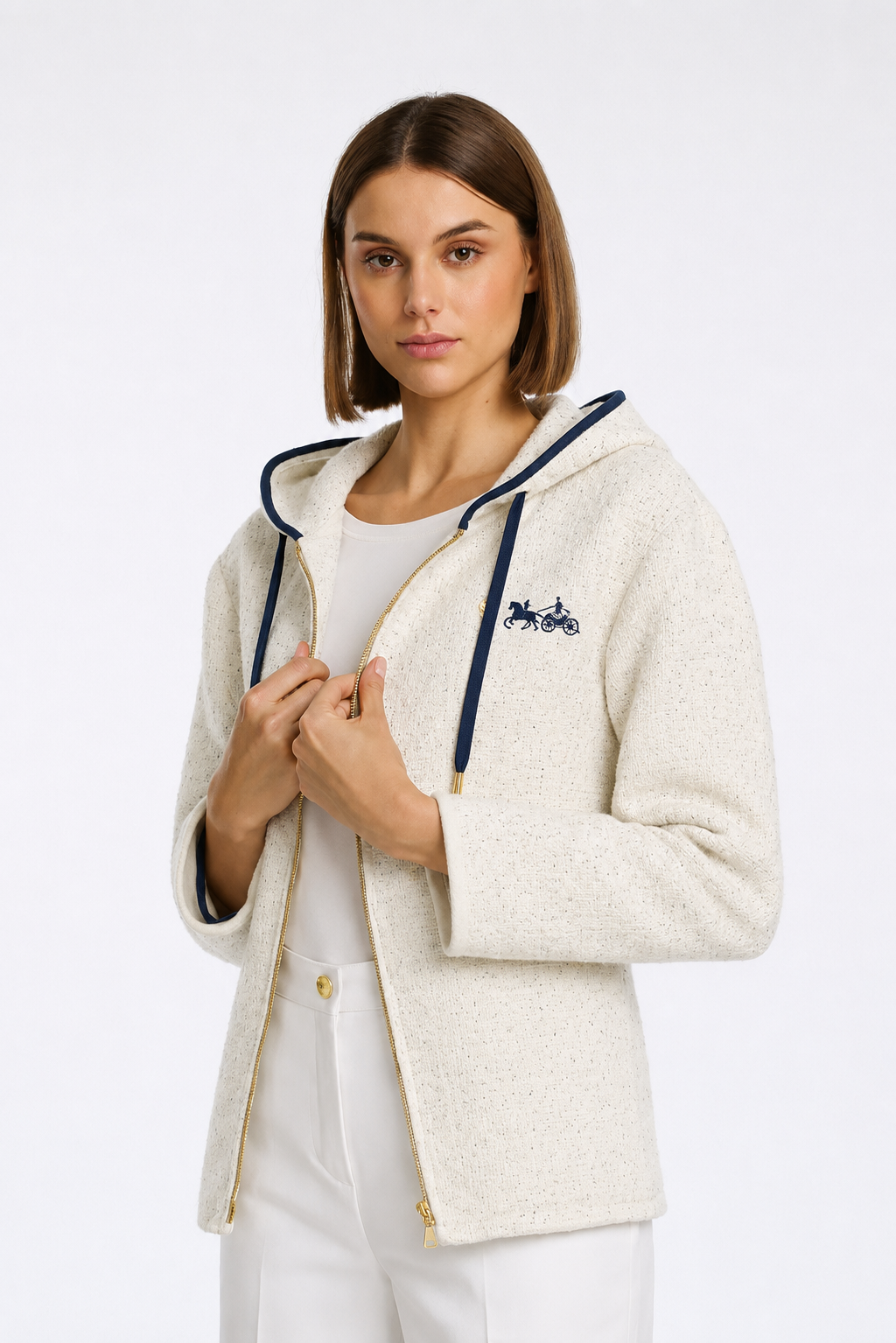 Tweed sweatshirt jacket