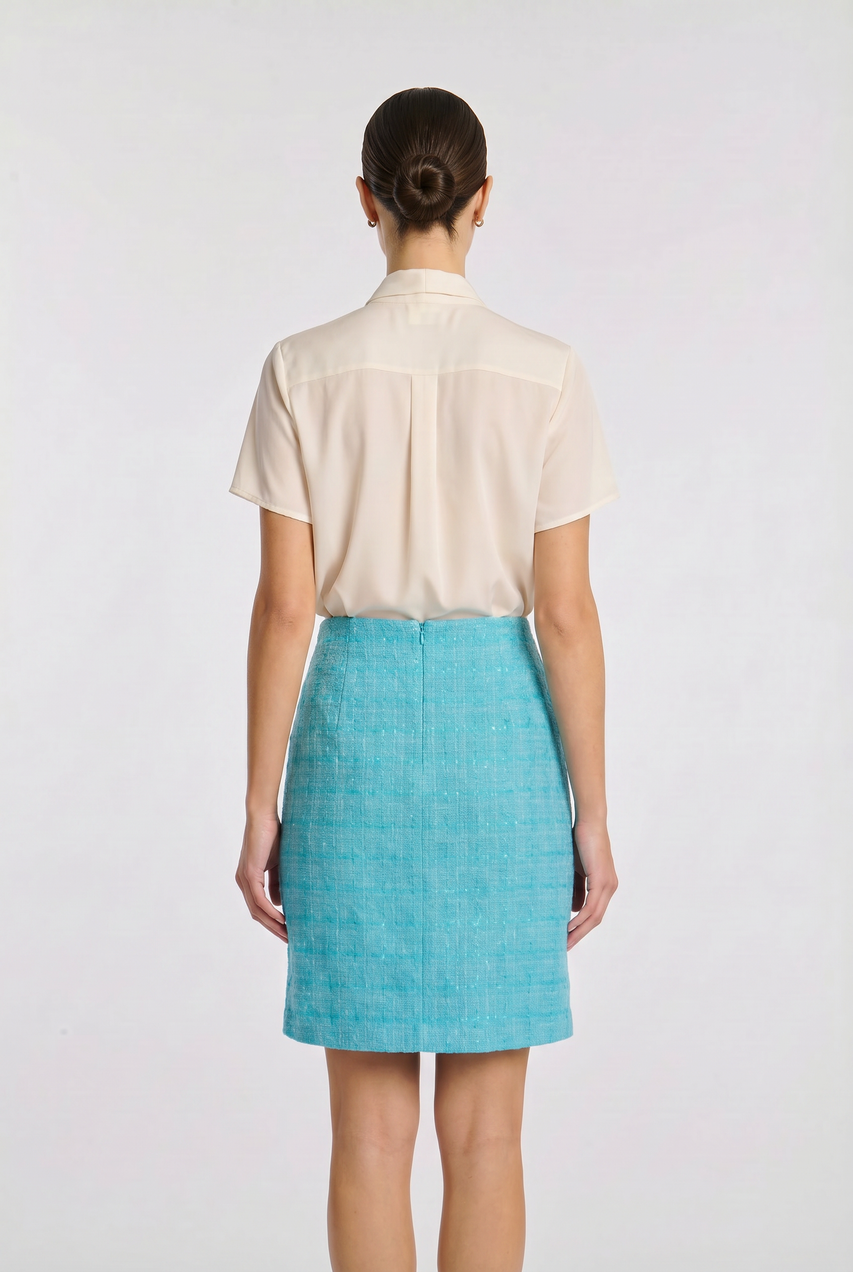 Straight-fit tweed skirt